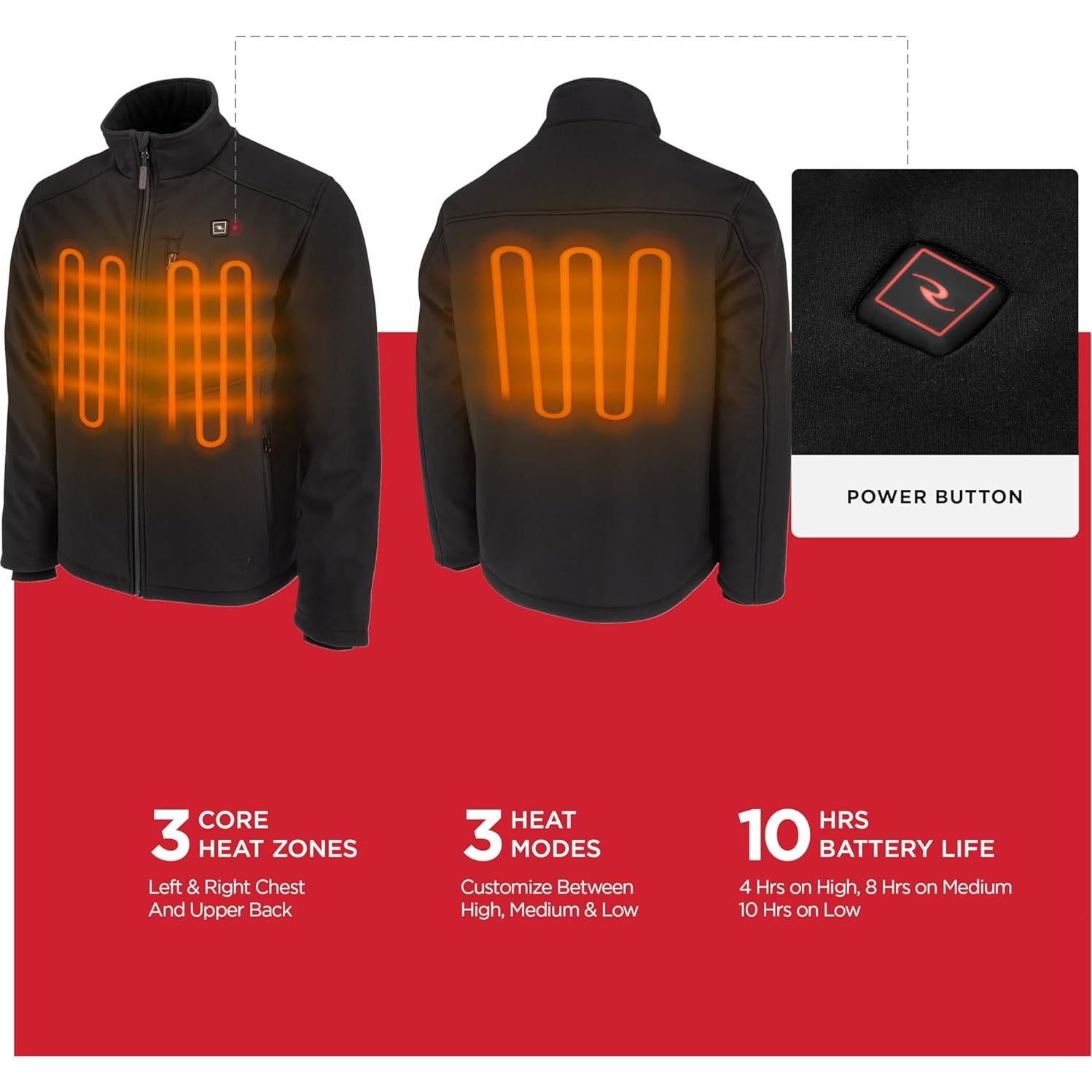 Chaqueta Térmica Radians RHG-J100 para Hombre - Negro