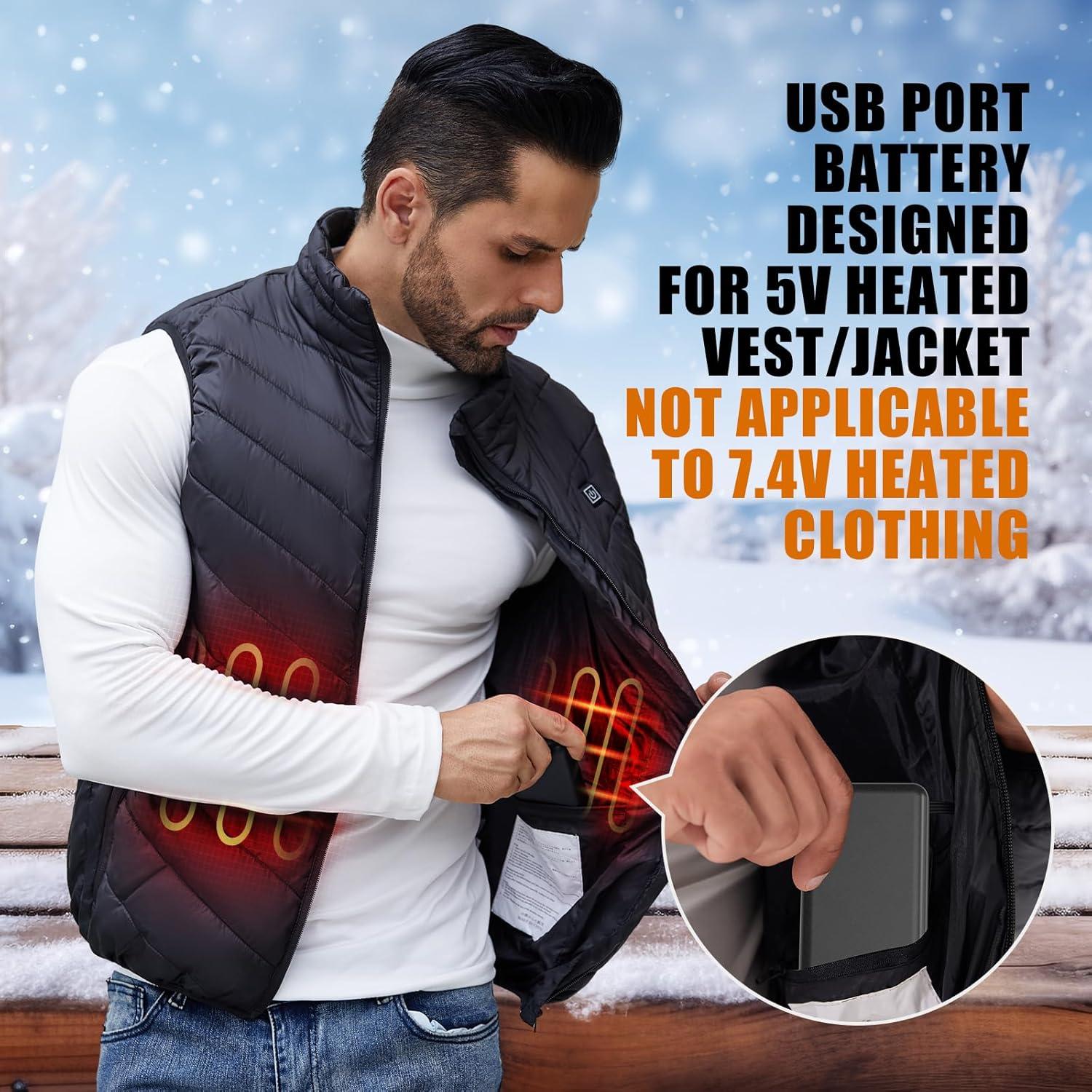 Banco de Poder 20000mAh 5V/2A para Ropa Calentada Unisex