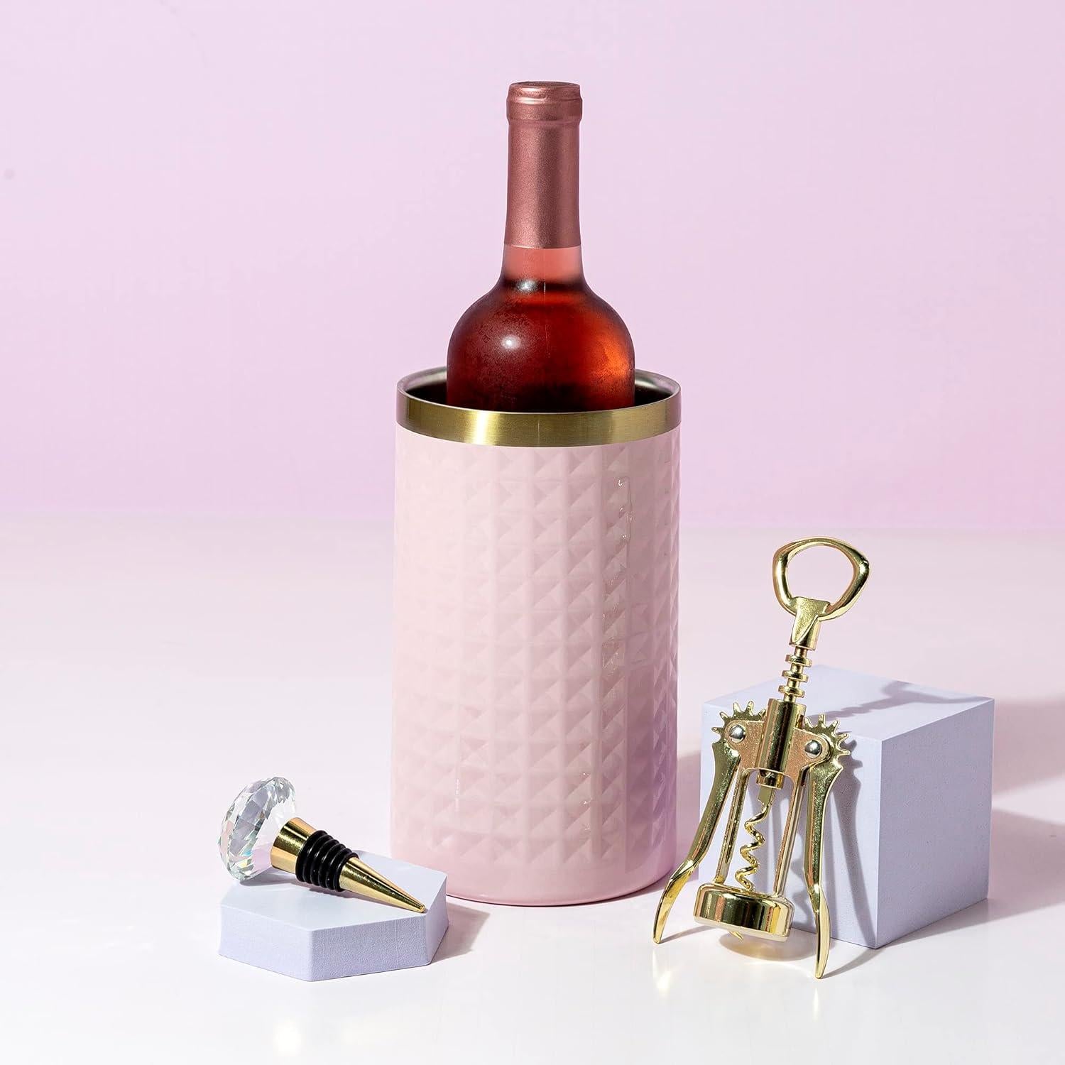 Set Enfriador de Vino Paris Hilton 3 Piezas Rosa