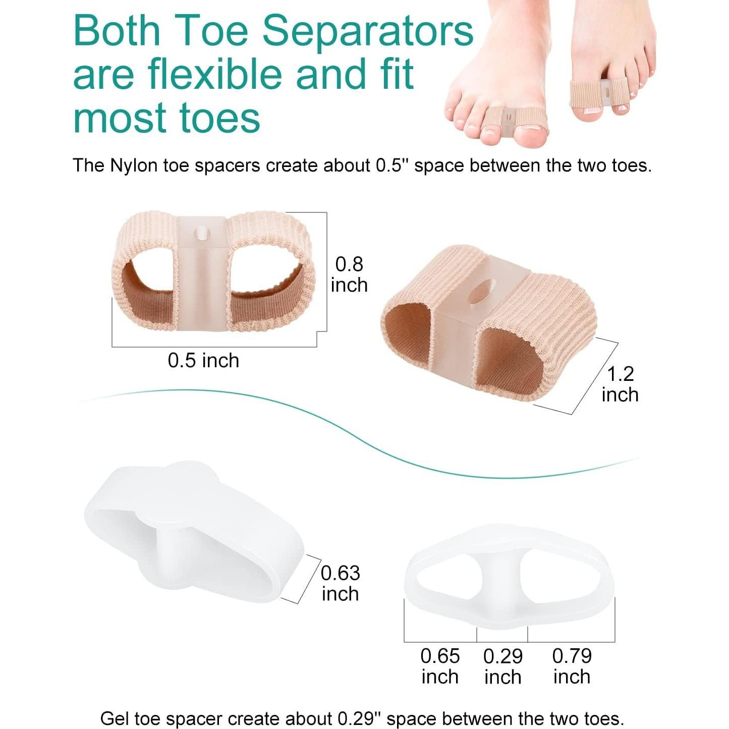 4 Piezas Separadores de Dedos BLATOWN Corrector Juanetes