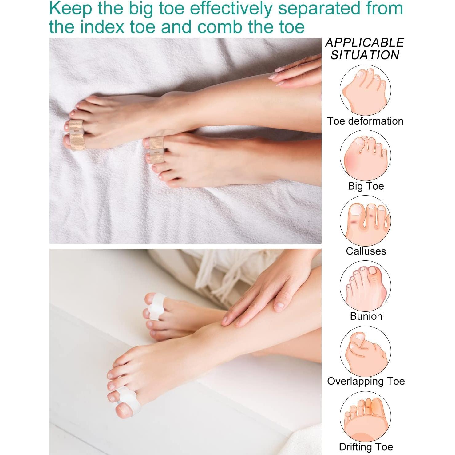 4 Piezas Separadores de Dedos BLATOWN Corrector Juanetes