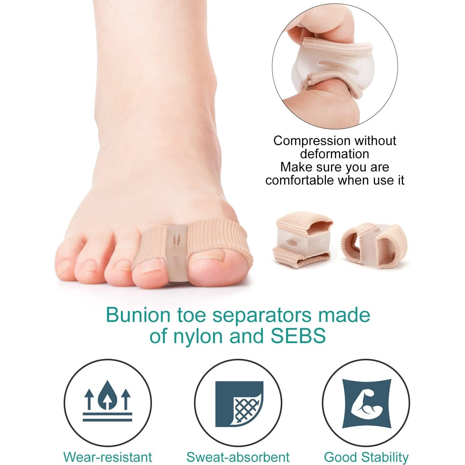 4 Piezas Separadores de Dedos BLATOWN Corrector Juanetes