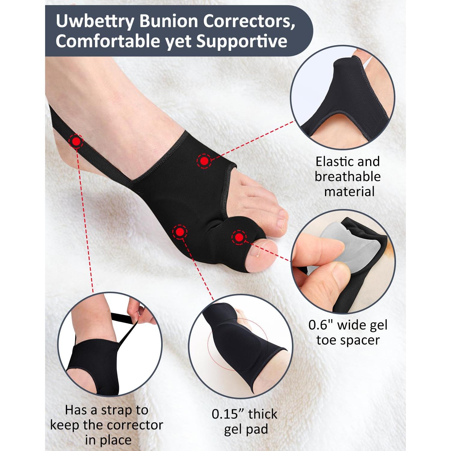 Corrector de Juanetes Hlps-mall 2PC Transpirable con Gel