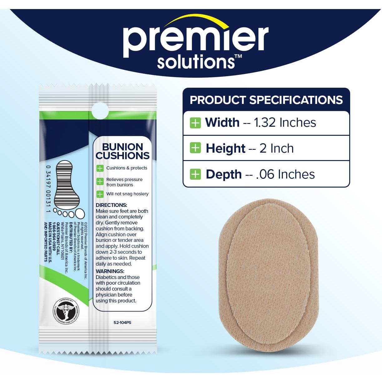 Almohadillas para Juanetes Premier Solutions 36 Unidades