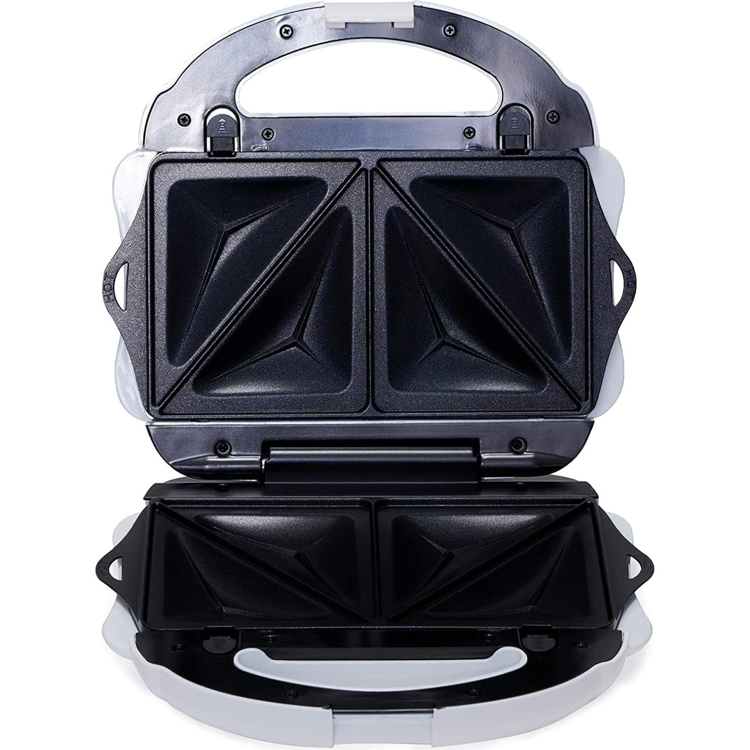 Máquina 3-en-1 Amazon Basics Waffle y Grill 700W Blanca