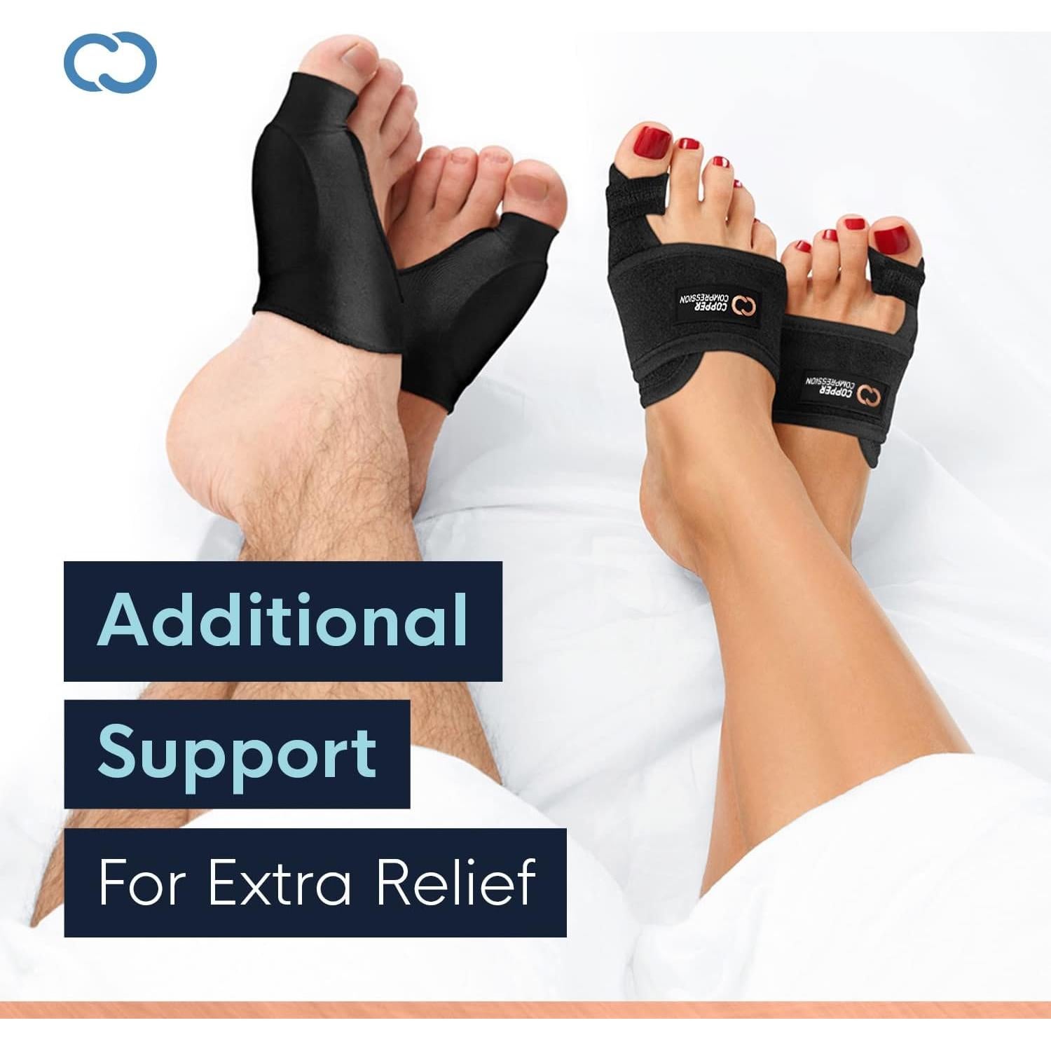 Kit Alivio Juanetes Compresión Cobre 2 Pares Pequeño/Mediano