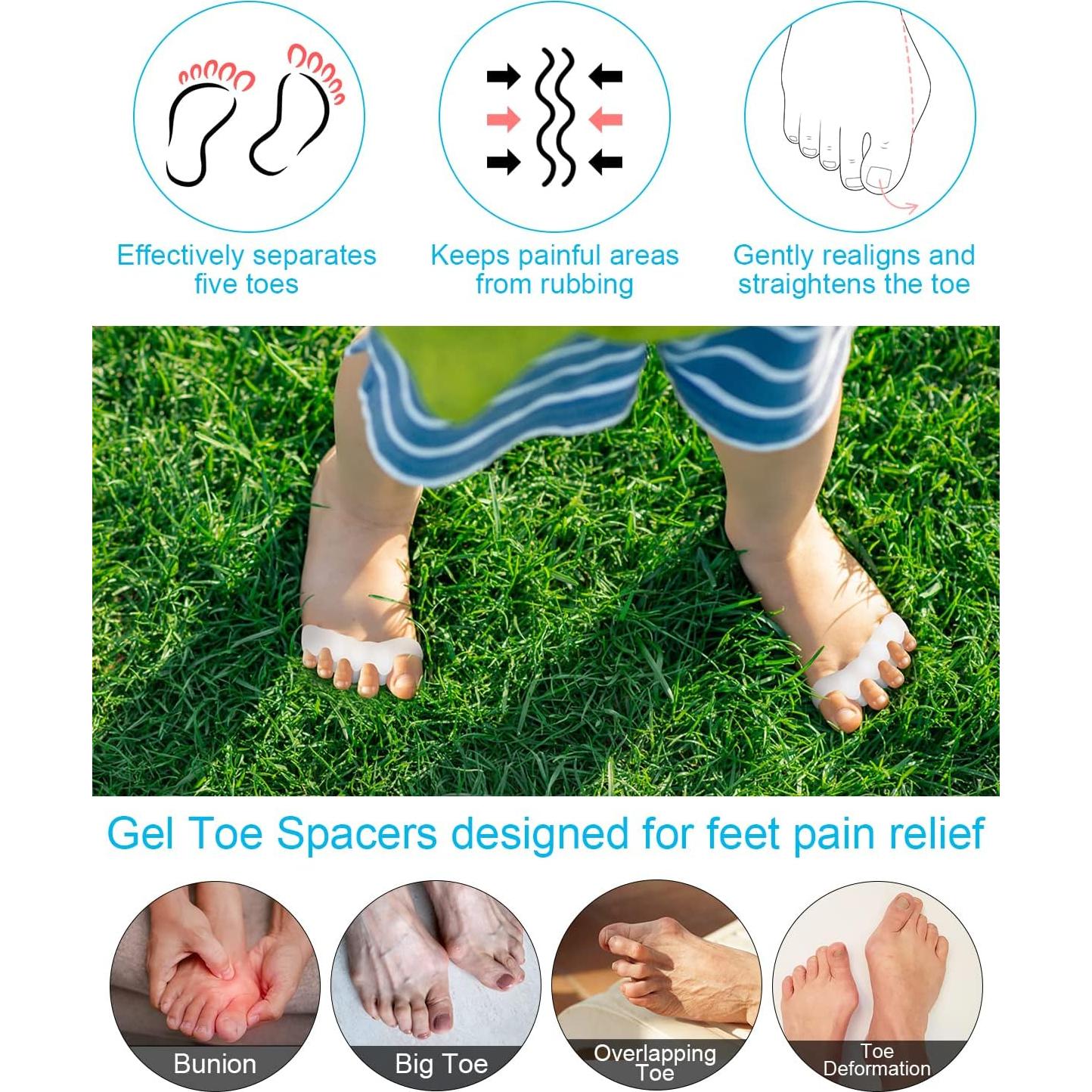 Separadores de Dedos de Gel Golbylicc para Juanetes - 3 Pares