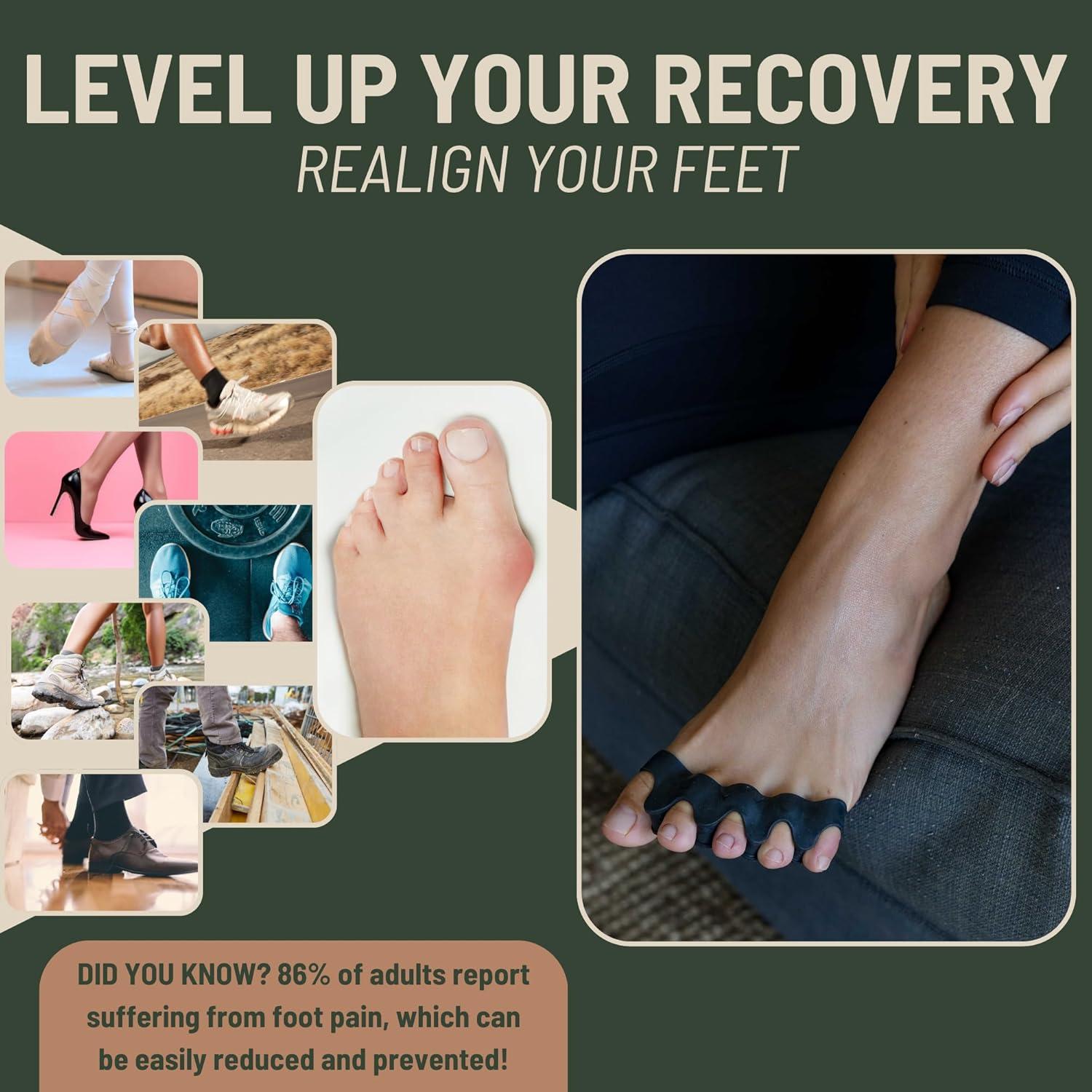 Separadores de Dedos de Gel For Time Fitness - Alivio Juanetes