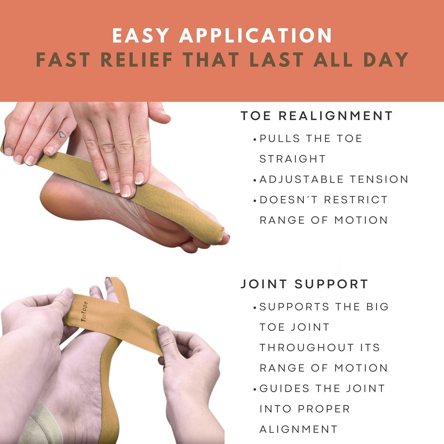 Corrector de Juanetes y Cinta Kinesiotape TWILL 80 Piezas