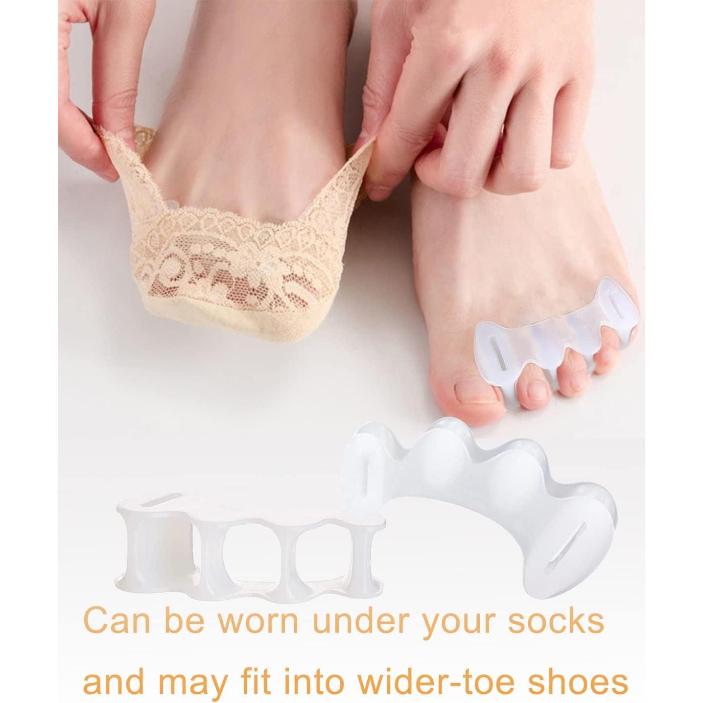 Separadores de Dedos Silicona Golbylicc 2 Pares Alivio Juanetes