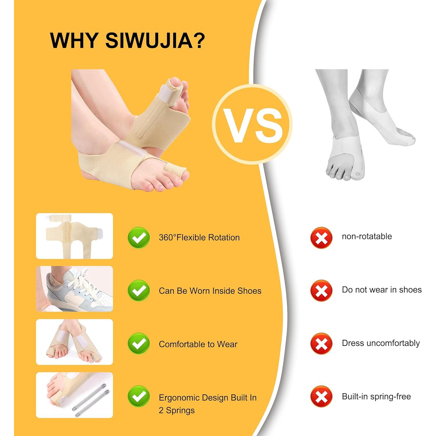 Corrector de Juanetes Siwujia Ortopédico Ajustable 2 Piezas