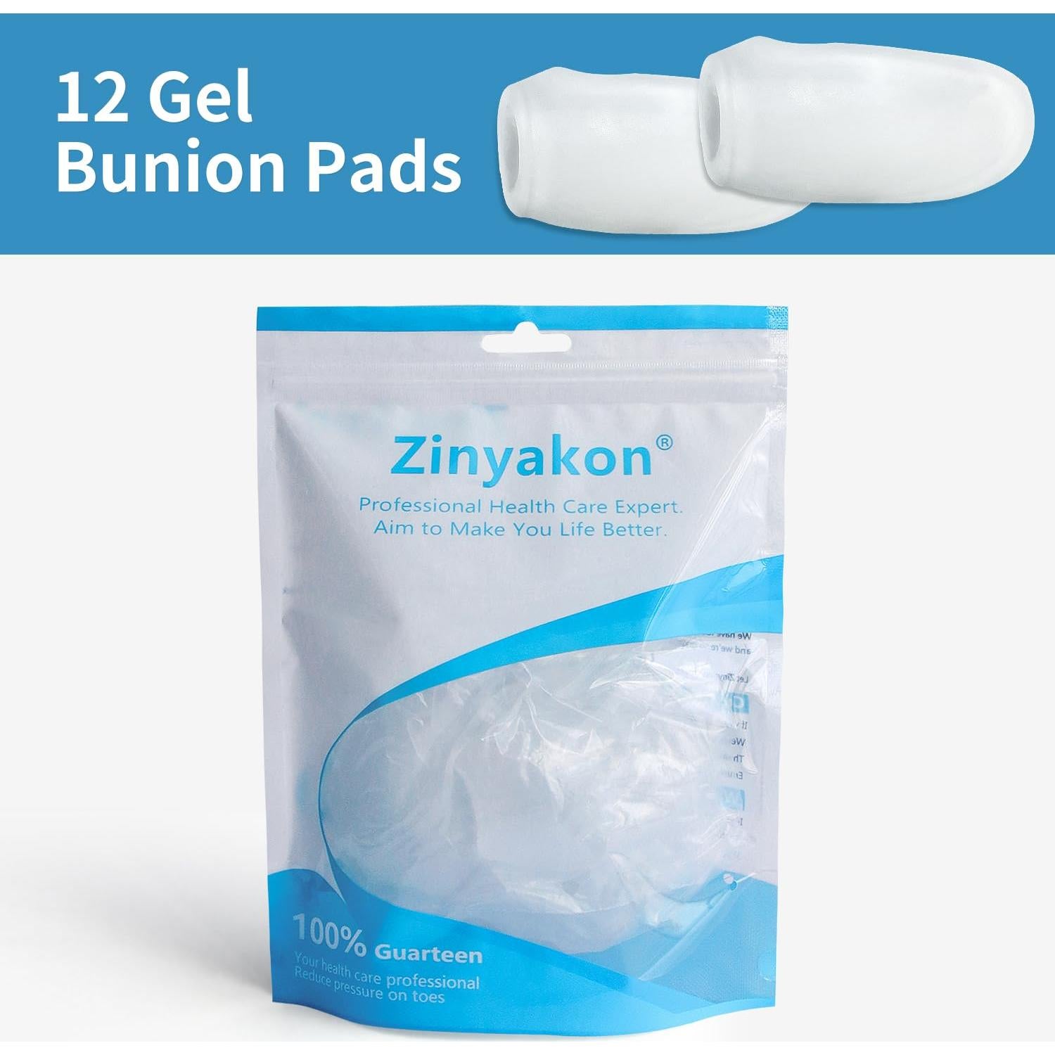 Protectores de Juanetes Zinyakon - 12 Almohadillas de Gel