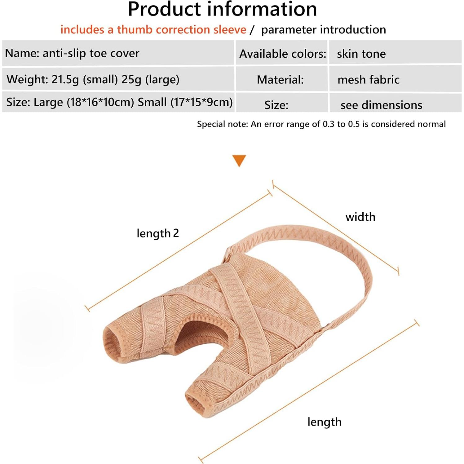 Corrector de Juanetes QICI Alivio Dolor Dedo Pulgar y Meñique L