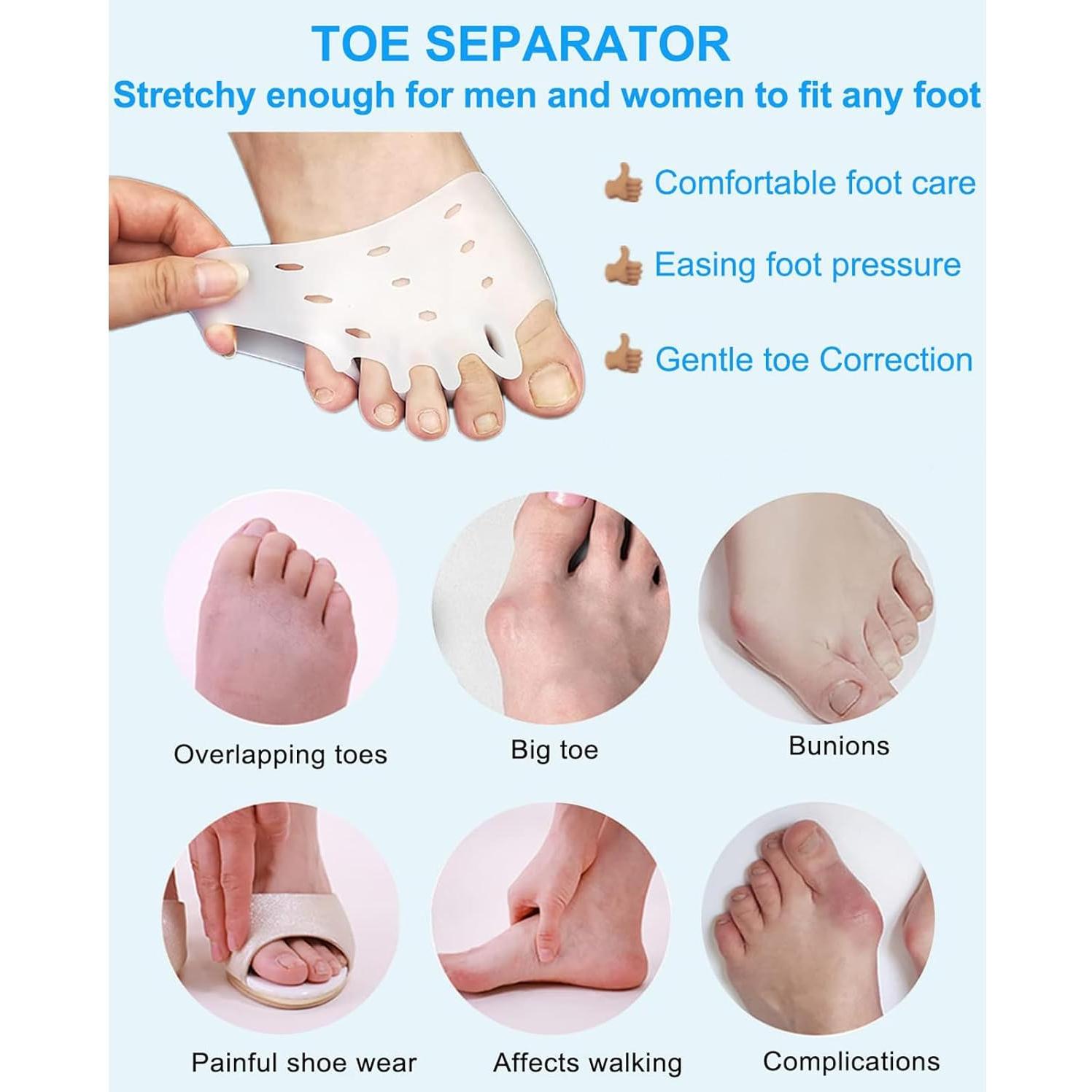 Separadores de Dedos de Silicona Weraeraw - 2 Paquetes