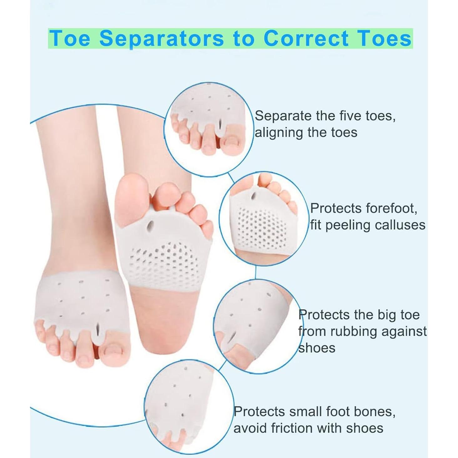 Separadores de Dedos de Silicona Weraeraw - 2 Paquetes