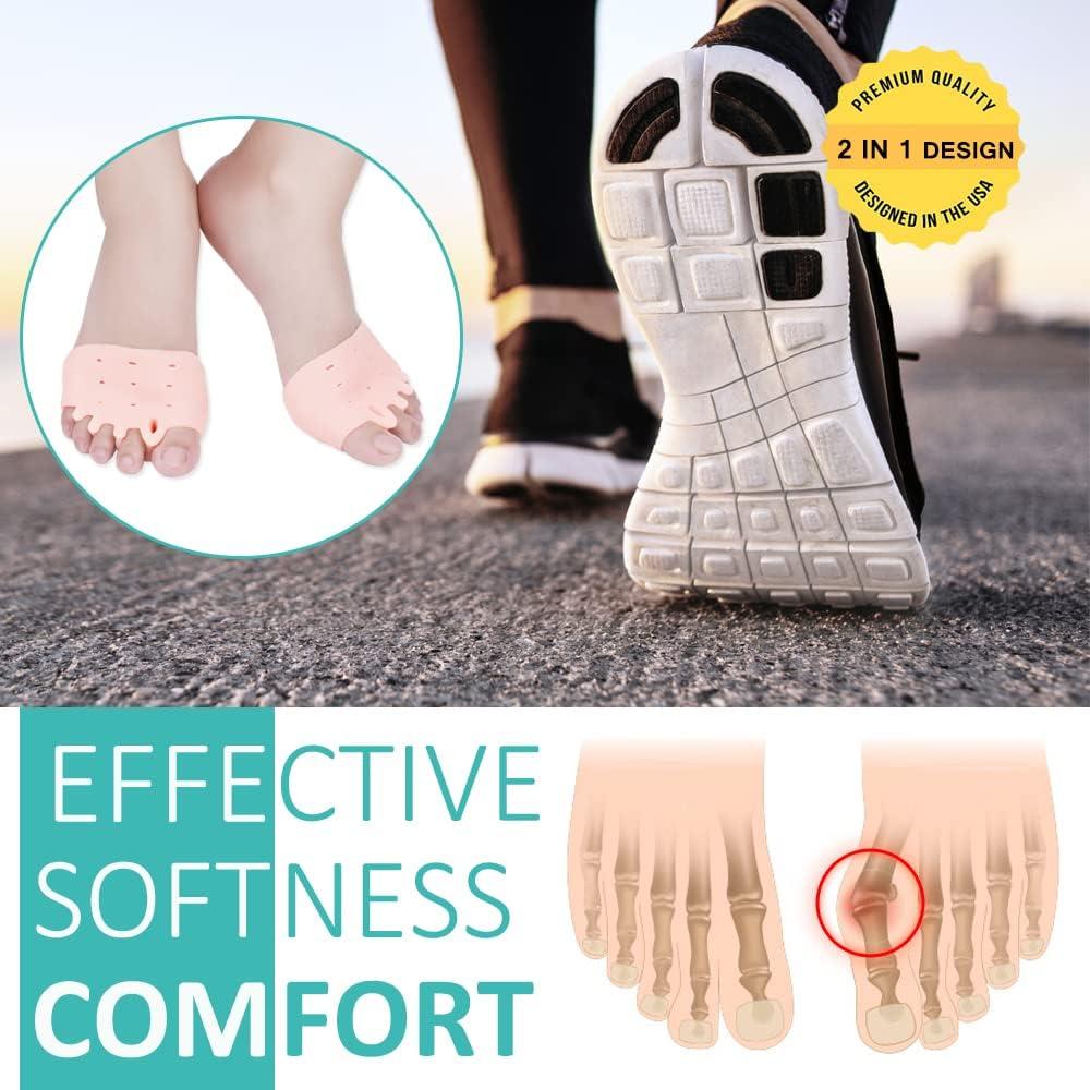 Almohadillas Metatarsales JUMPOW 2 Pares Rosa Alivio Dolor