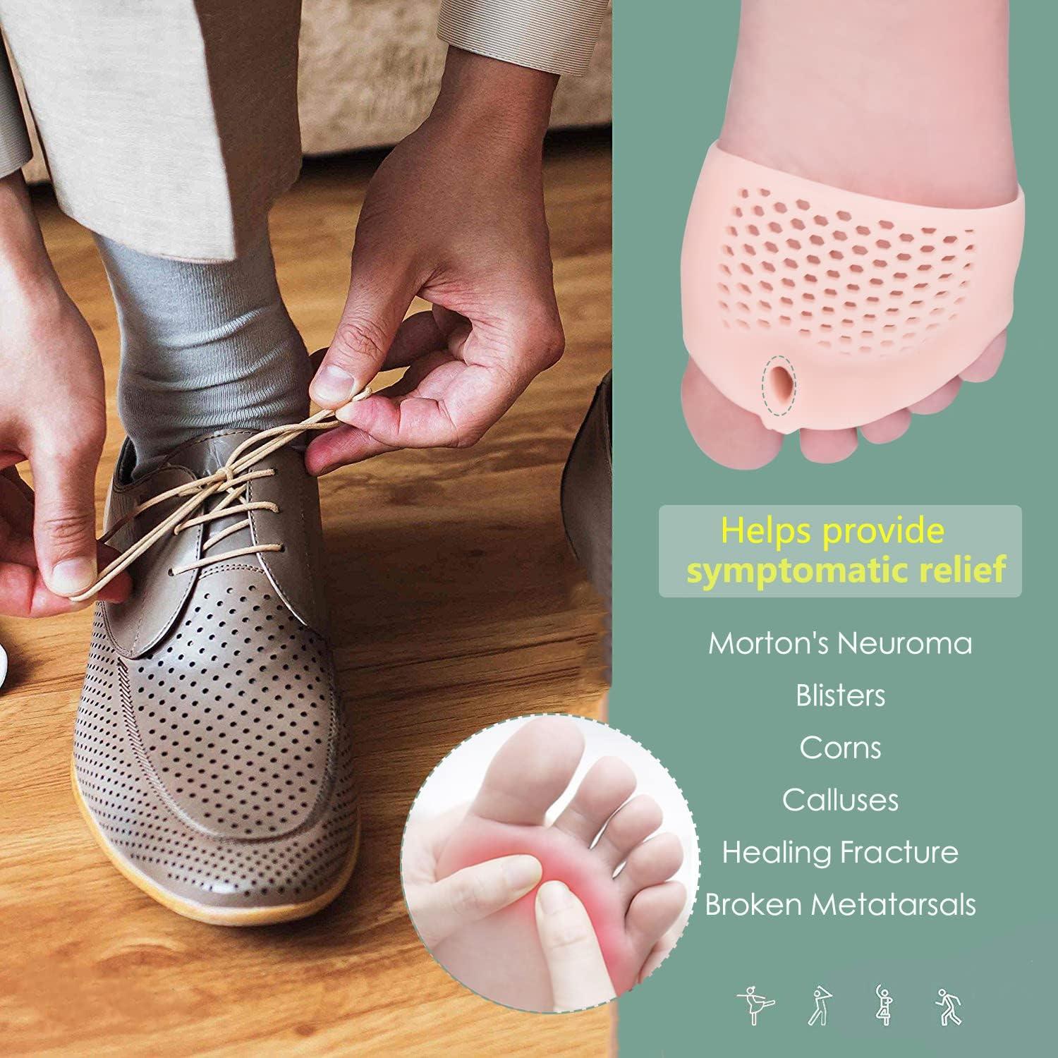 Almohadillas Metatarsales JUMPOW 2 Pares Rosa Alivio Dolor