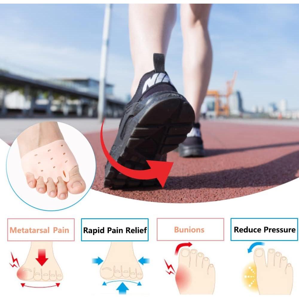 Almohadillas Metatarsales JUMPOW 2 Pares Rosa Alivio Dolor