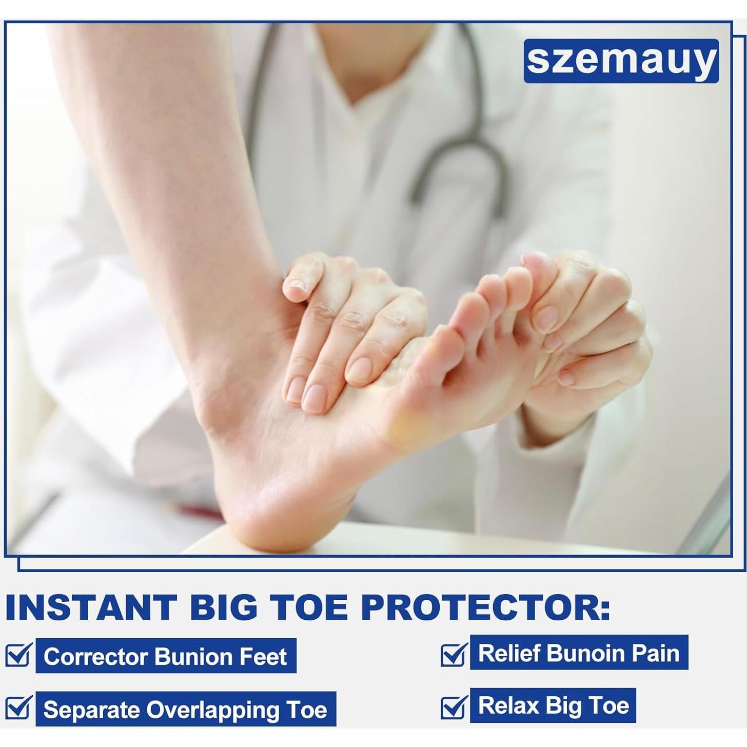 Separadores de Dedos de Gel Szemauy para Juanetes - 6 Piezas
