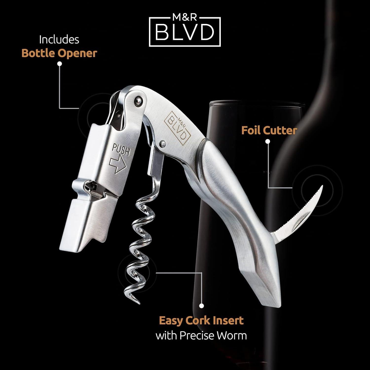 Sacacorchos de Camarero M&R Blvd - Acero Inoxidable Profesional