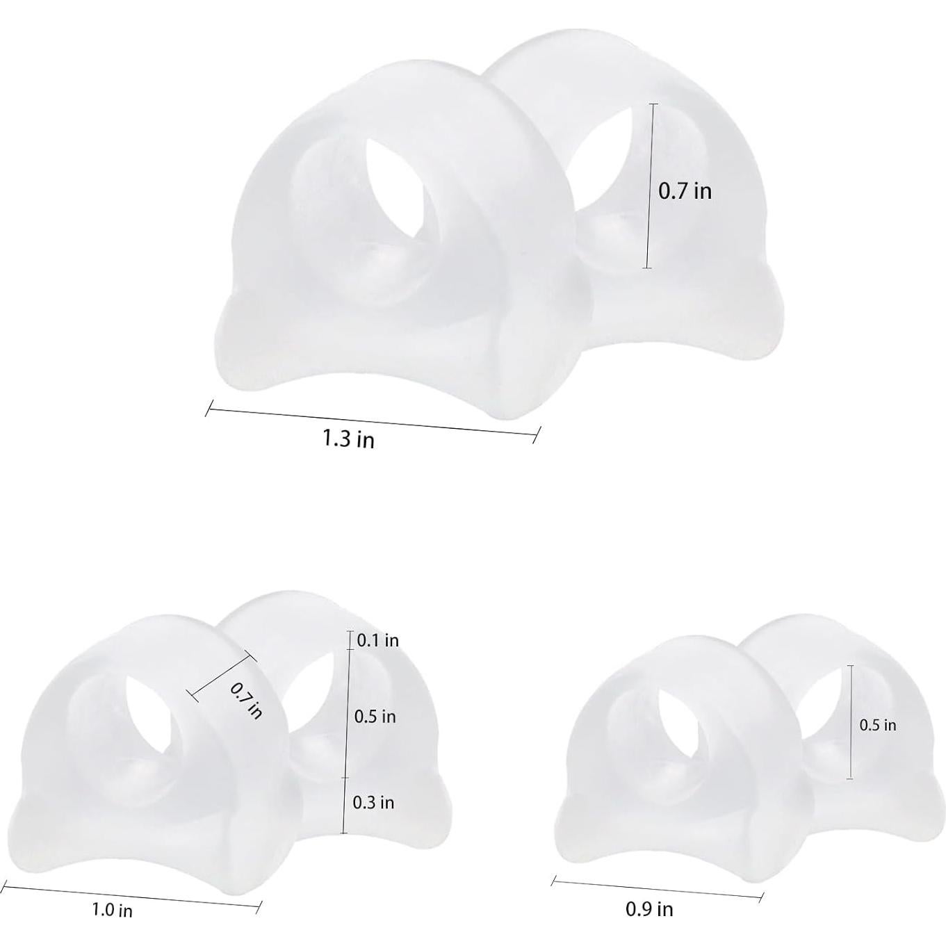 Separadores de Dedos de Gel Misorita 12 Piezas S M L