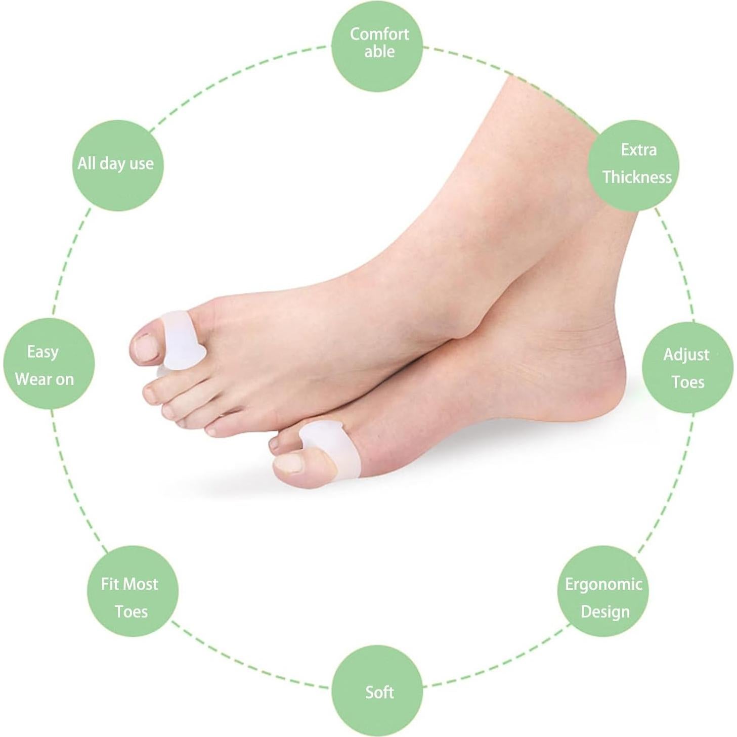 Separadores de Dedos de Gel Misorita 12 Piezas S M L