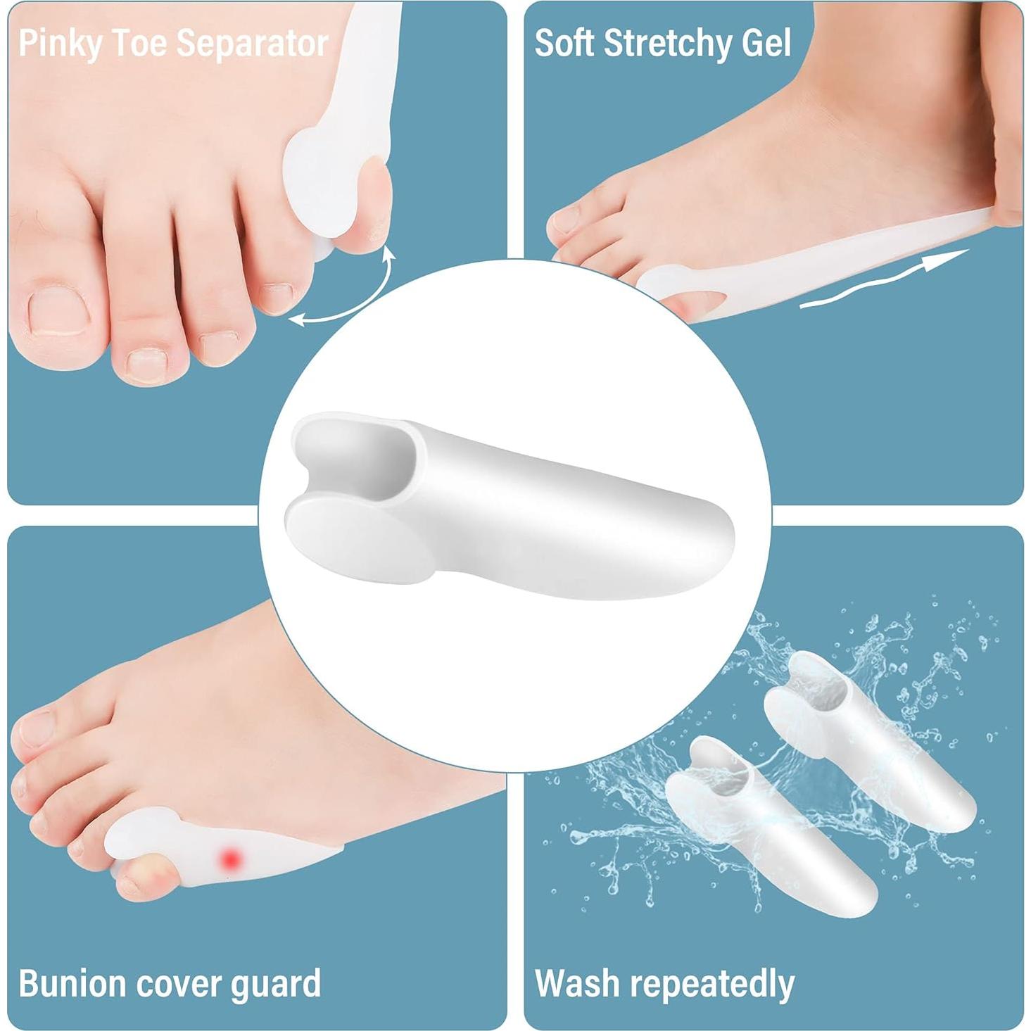 Separador de Dedo Meñique DYKOOK 6 Piezas Gel Alivio Dolor