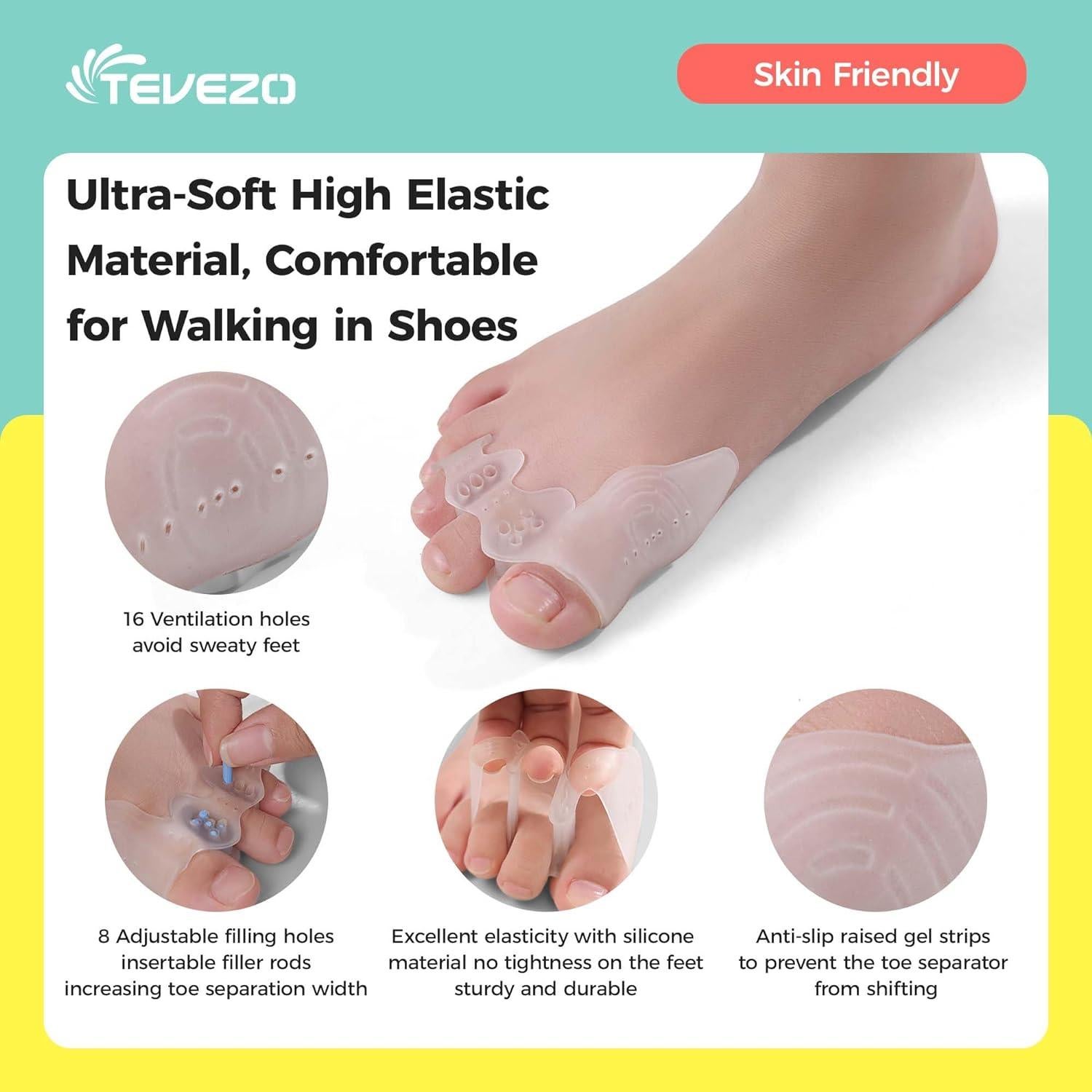 Separadores de Dedos TEVEZO para Niños - Corrector de Juanetes