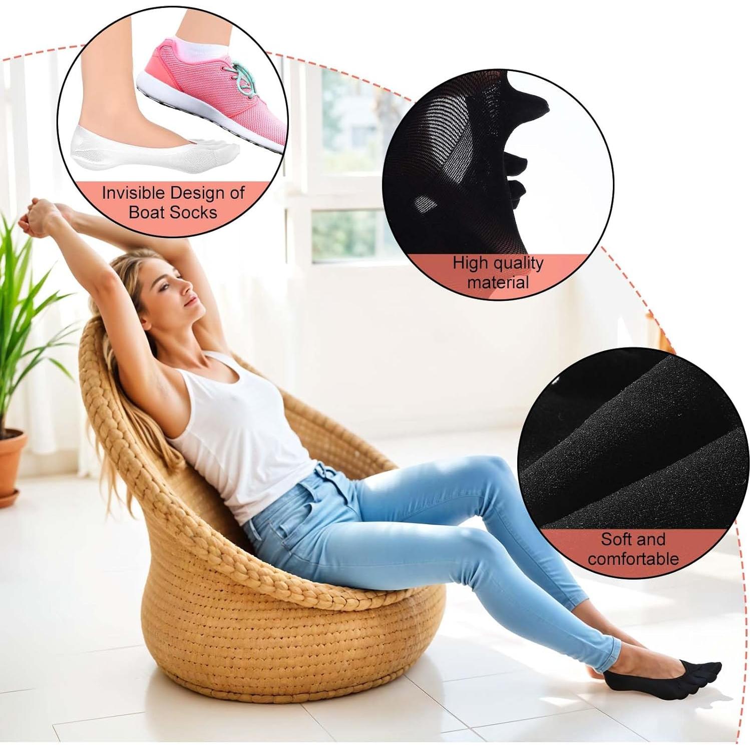 4 Pares Calcetines Compresión Ortopédica Mujeres Talla 6-9