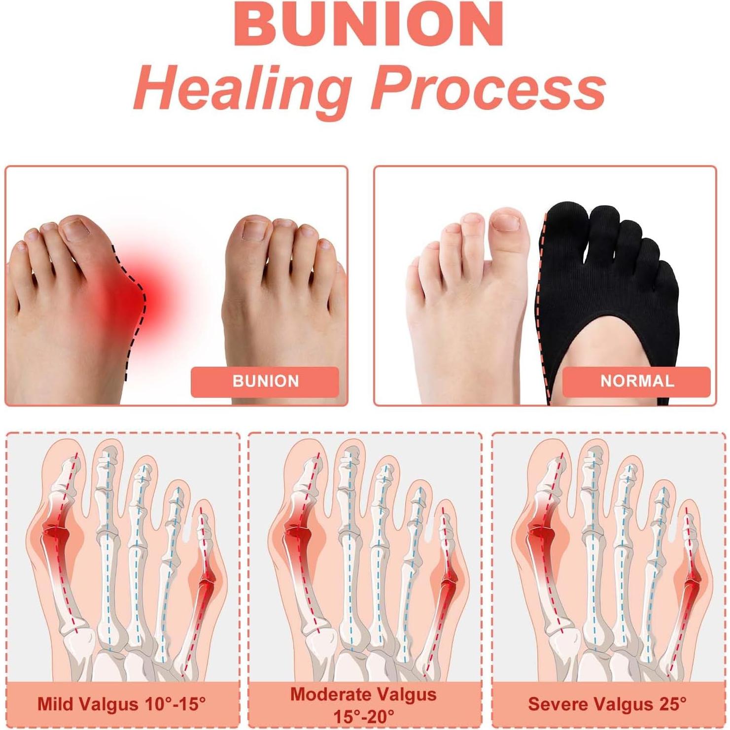 4 Pares Calcetines Compresión Ortopédica Mujeres Talla 6-9