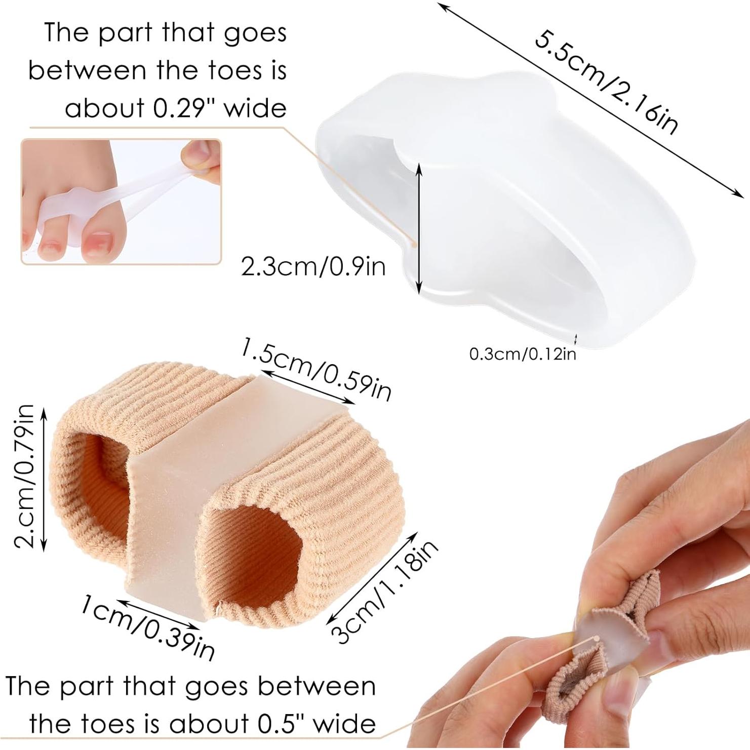 Separadores de Dedos de Gel Ptwola 4 Piezas Correctores Juanetes