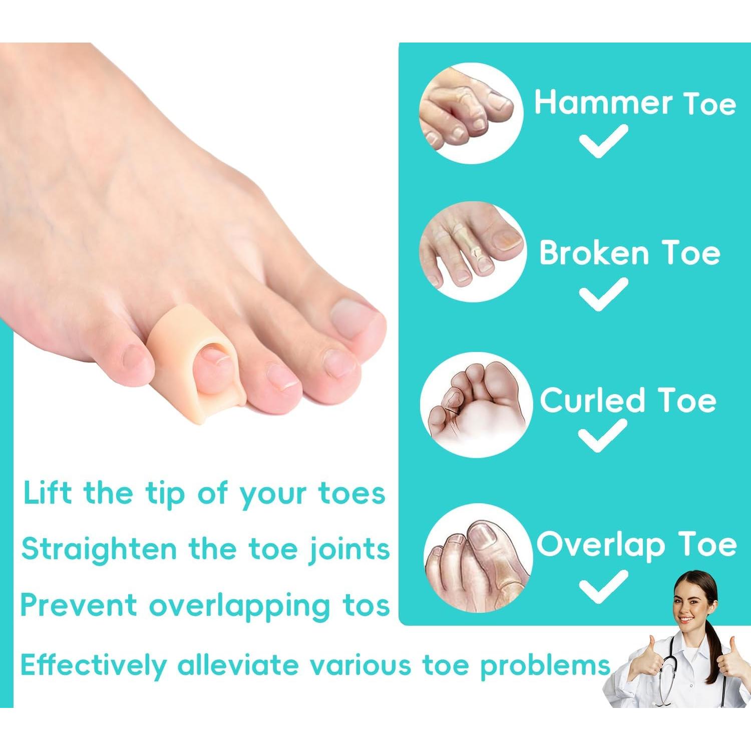 Corrector de Dedo en Garra Byehambuni, 6 Piezas Pequeñas Beige