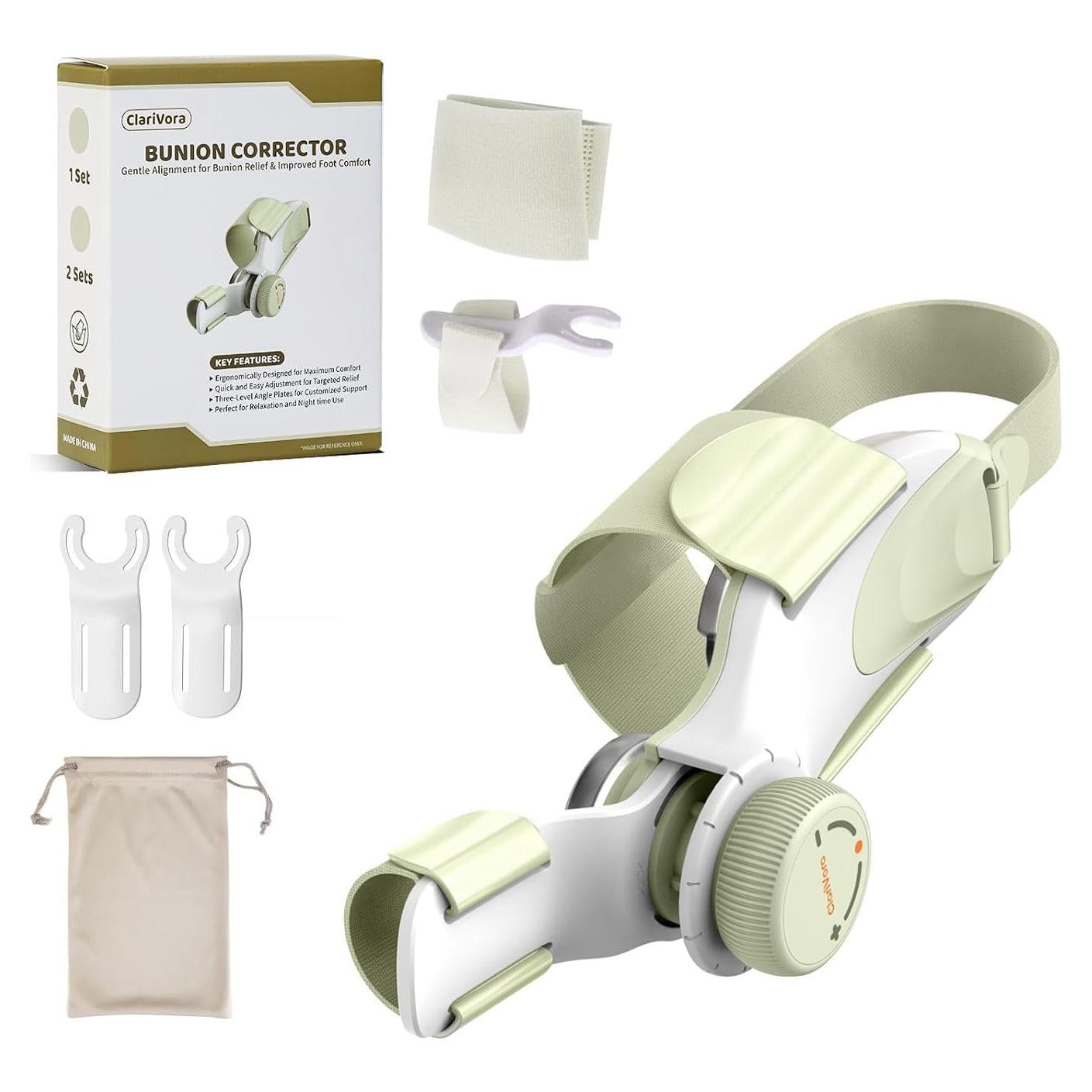 Corrector de Juanetes ClariVora Mediano Amarillo con 3 Placas