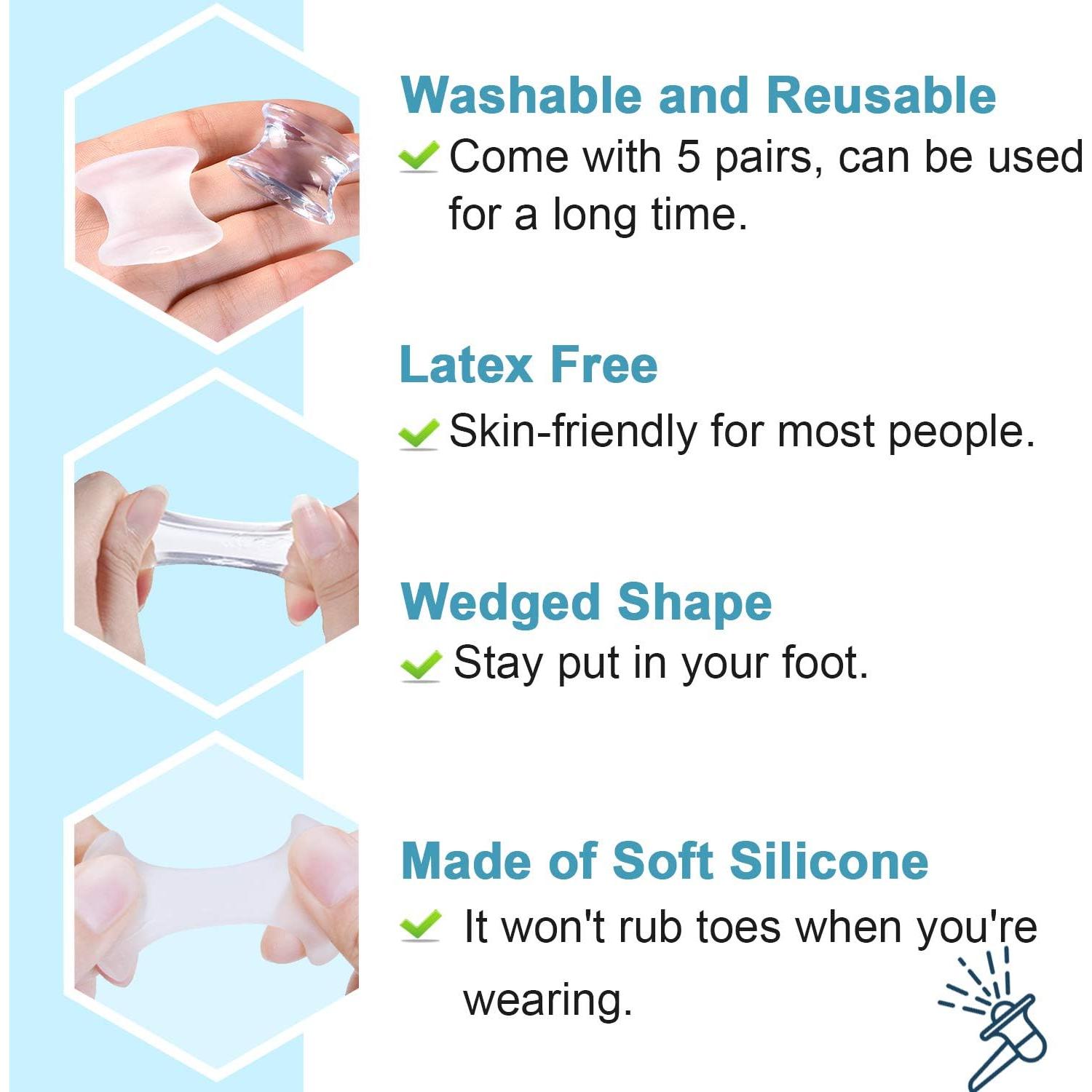 Corrector de Juanetes de Gel Povihome 10 Paquetes Grande