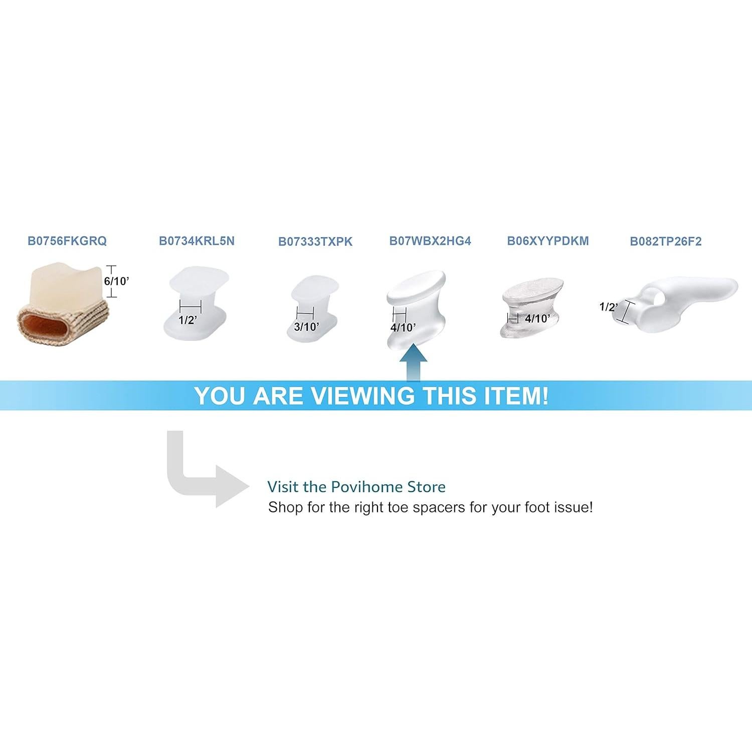 Corrector de Juanetes de Gel Povihome 10 Paquetes Grande