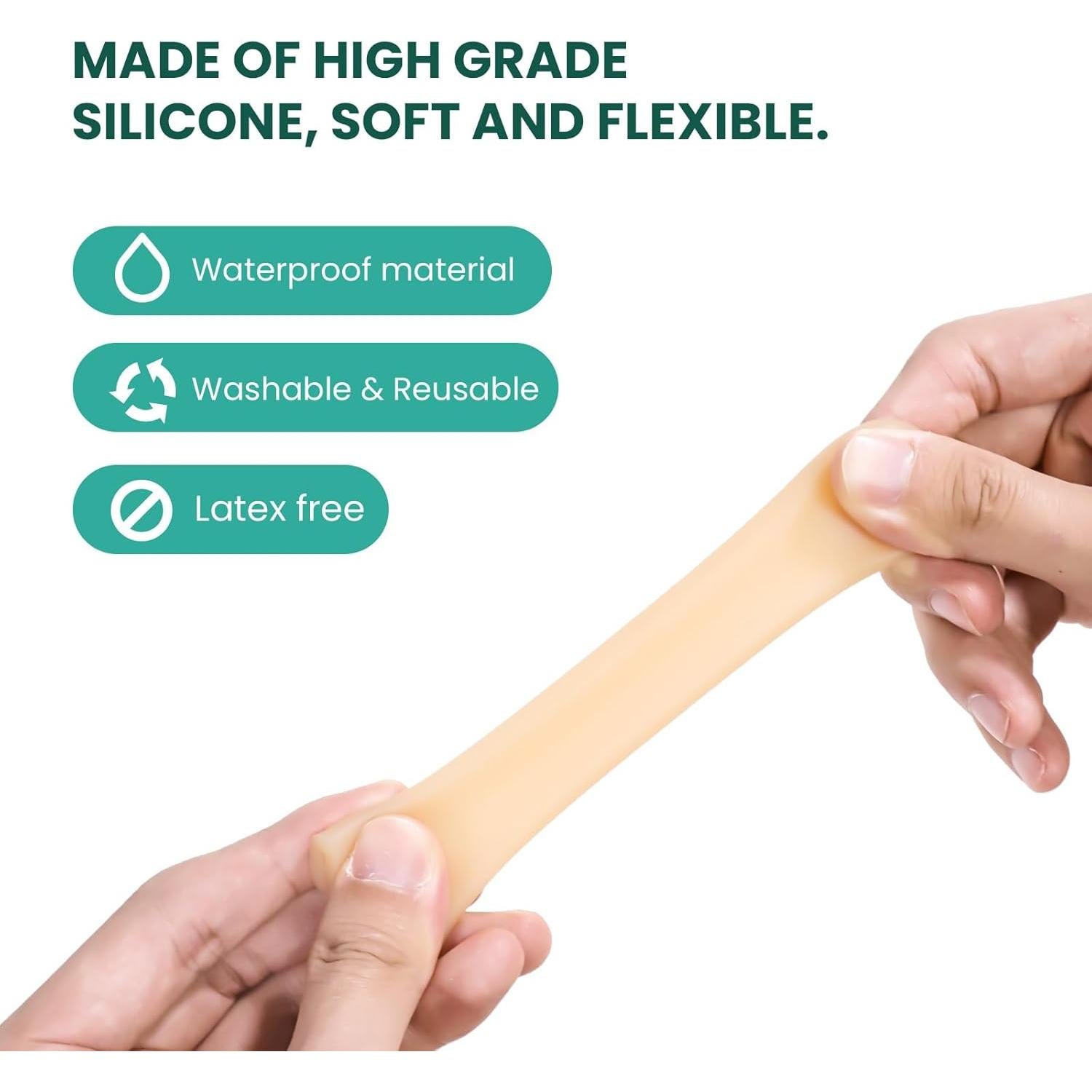 Welnove Protectores de Dedos de Silicona Mediano Beige