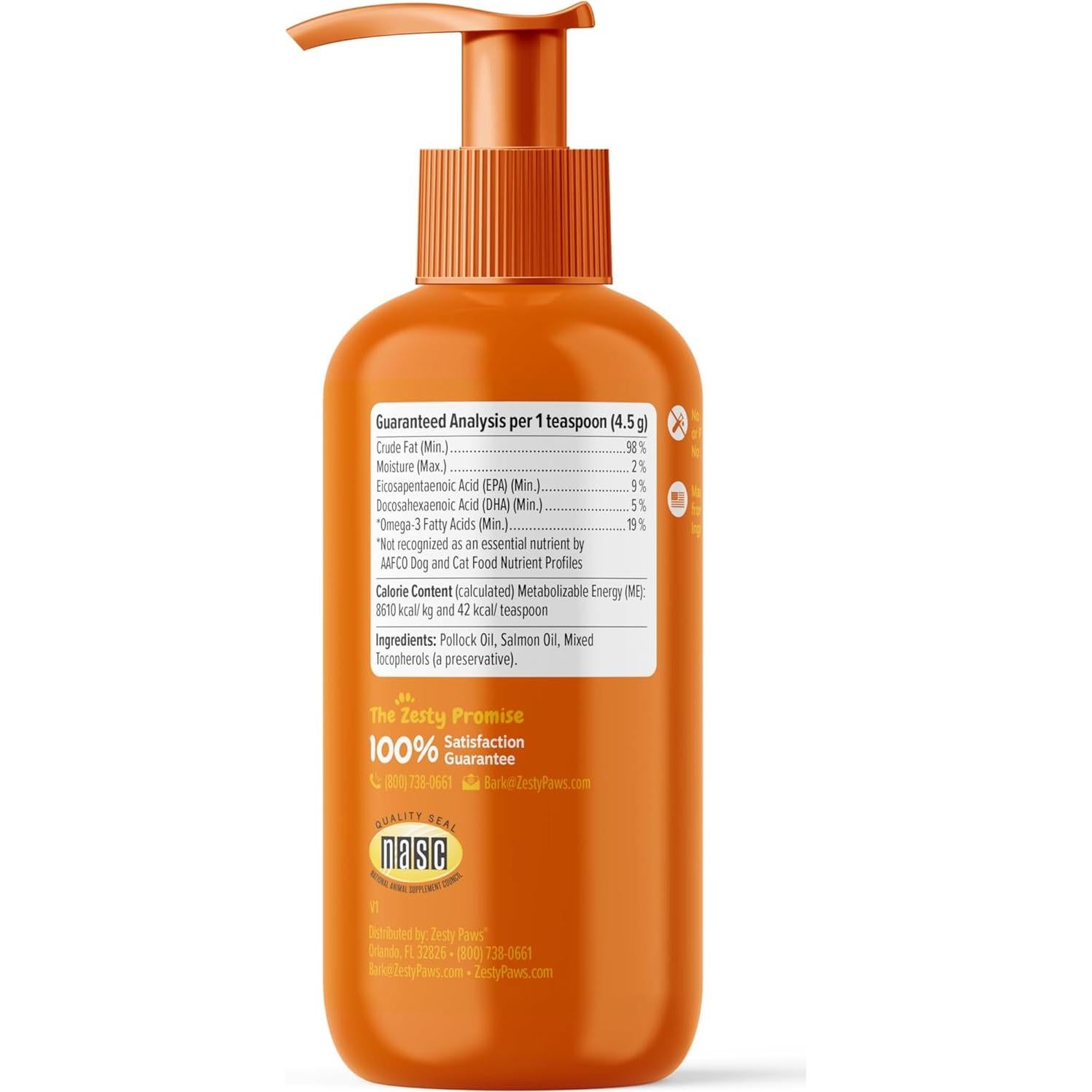 Suplemento Omega-3 Zesty Paws Aceite de Salmón 240g