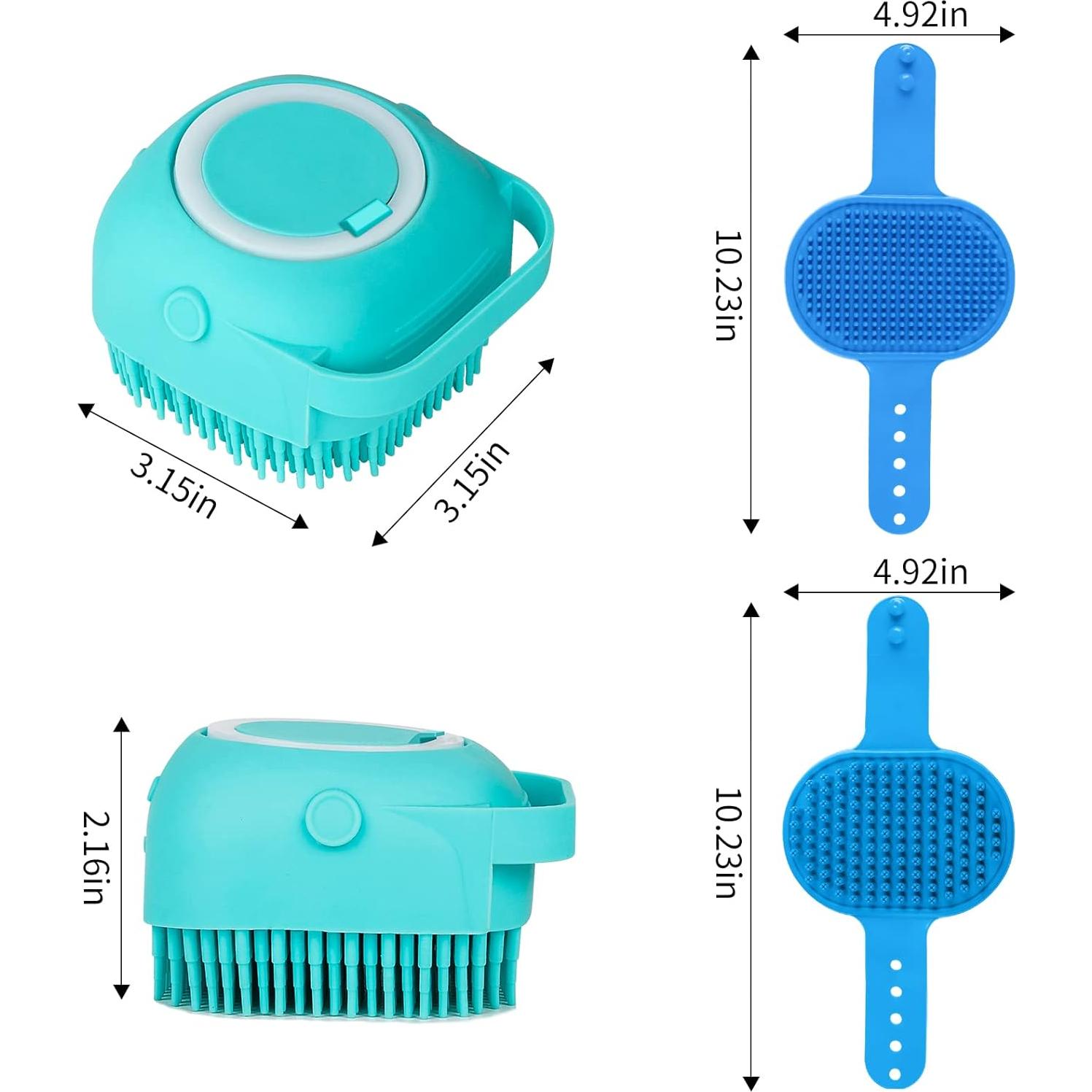 Comotech Juego de 3 Cepillos de Baño para Perros Azul
