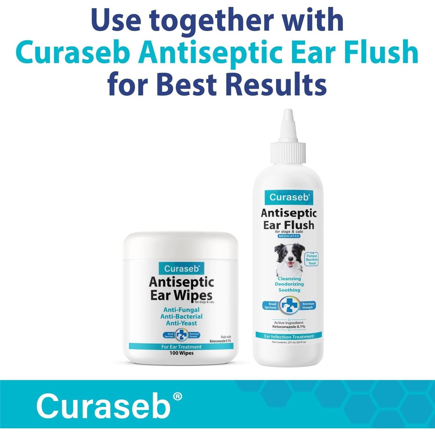 Toallitas para Oídos Curaseb 100 Unidades Gatos y Perros