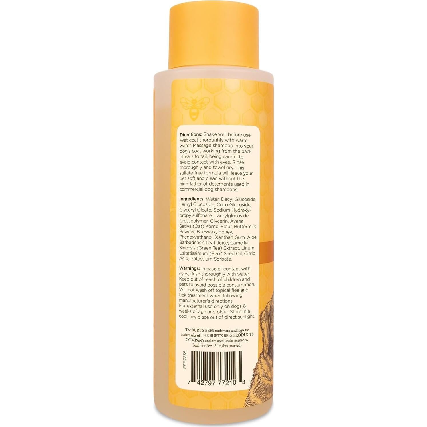 Champú para perros Burt's Bees 473 ml avena y miel