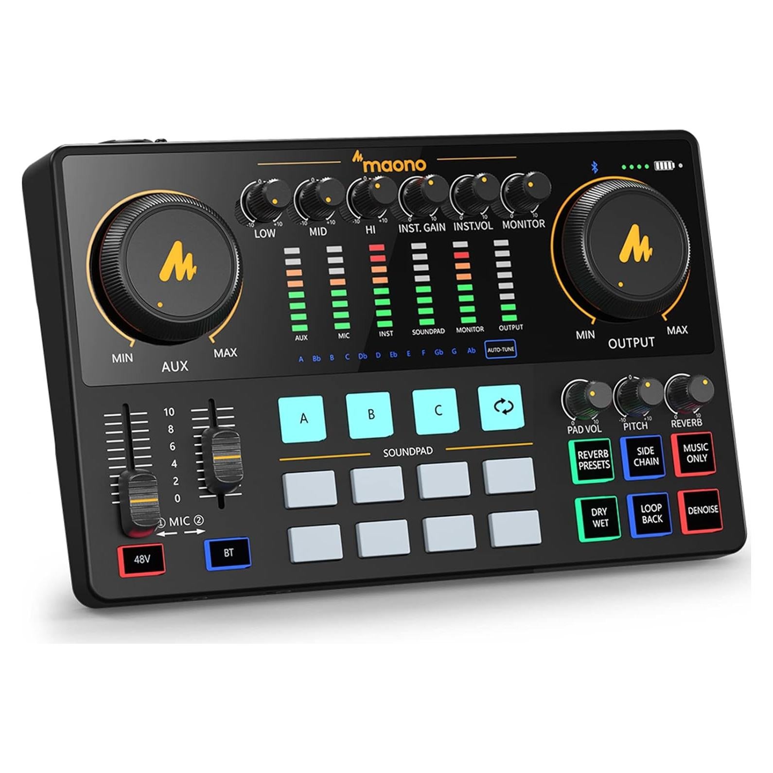 Interfaz de Audio MAONO AME2 con Bluetooth y 11 Pads