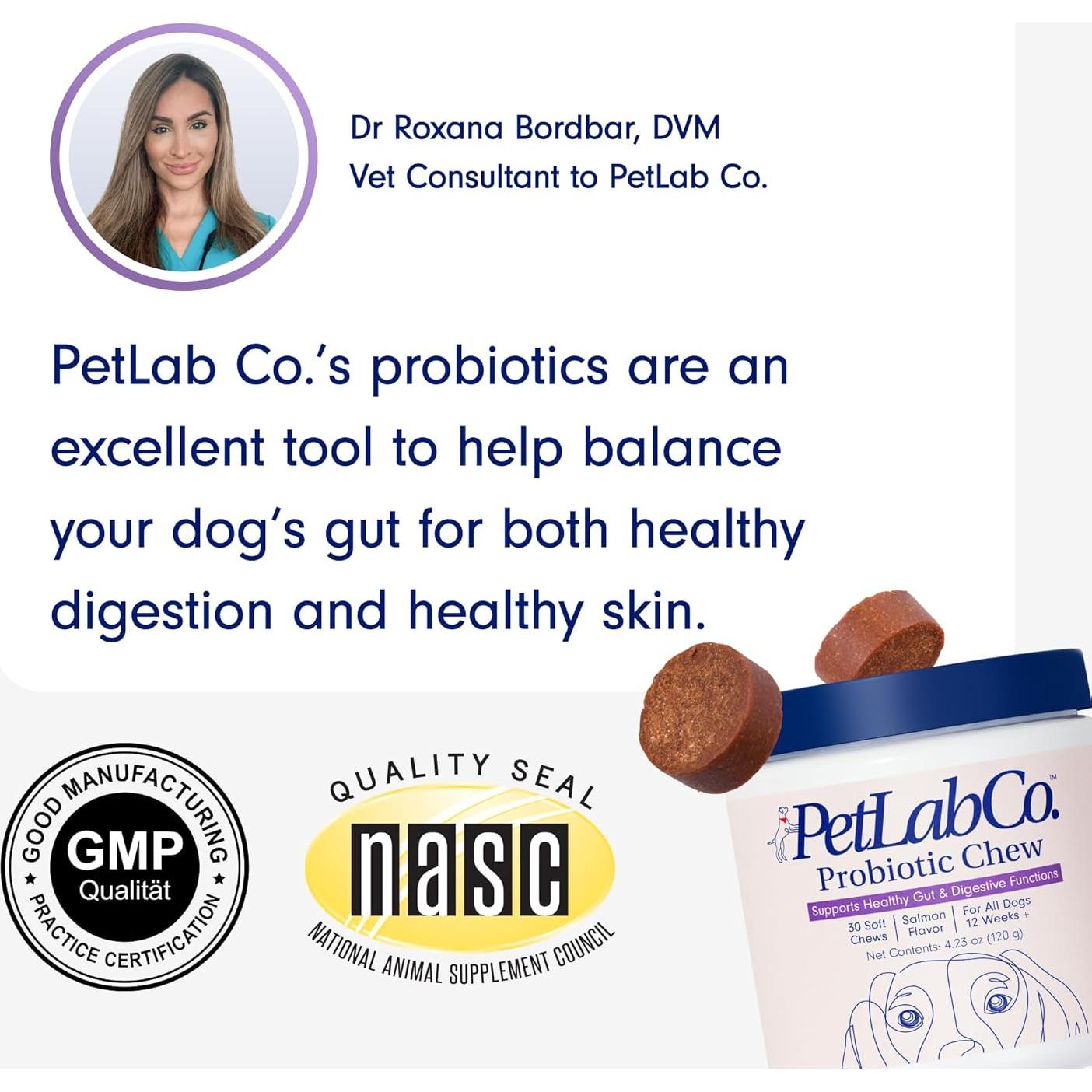 Probioticos PetLab Co. para Perros Sabor Salmón 30 Masticables