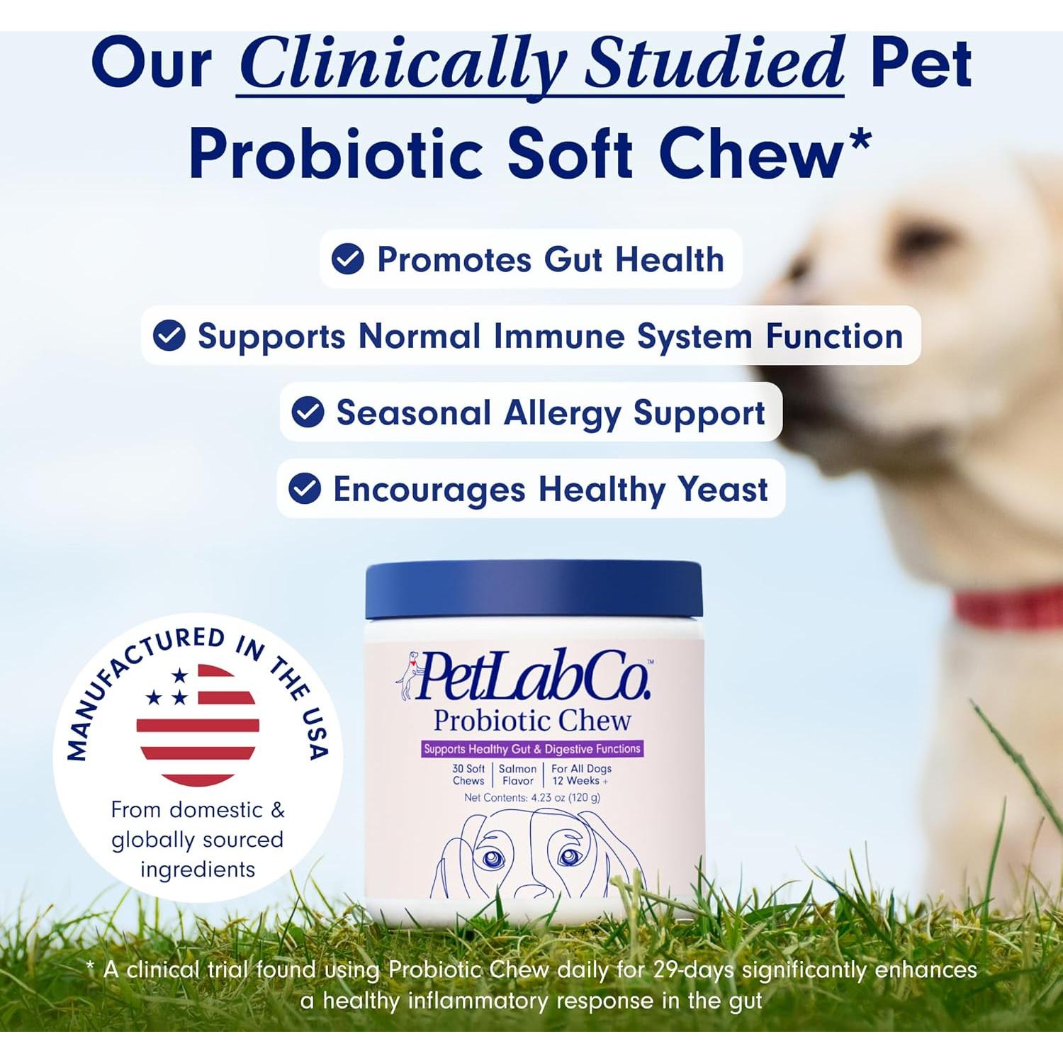 Probioticos PetLab Co. para Perros Sabor Salmón 30 Masticables