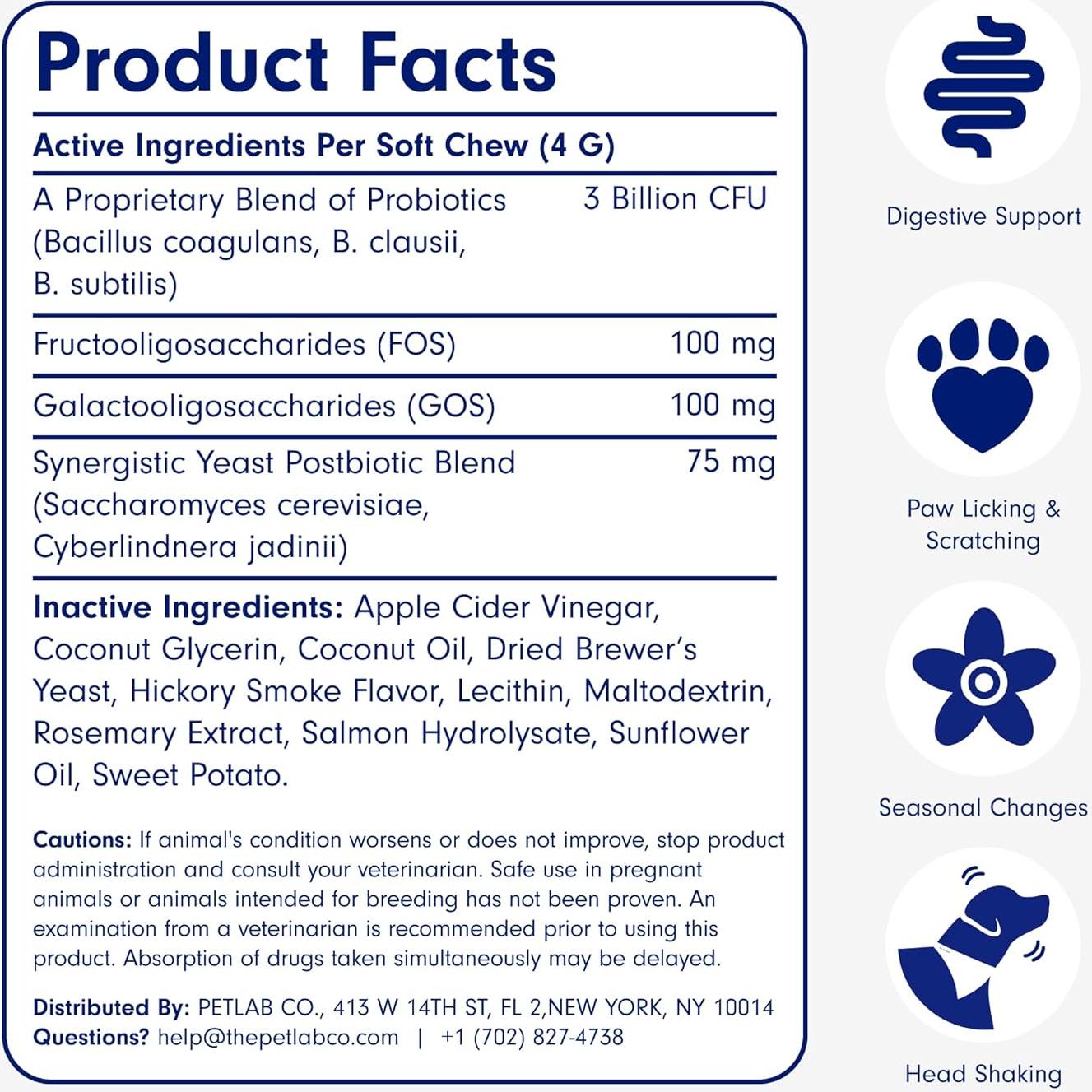 Probioticos PetLab Co. para Perros Sabor Salmón 30 Masticables