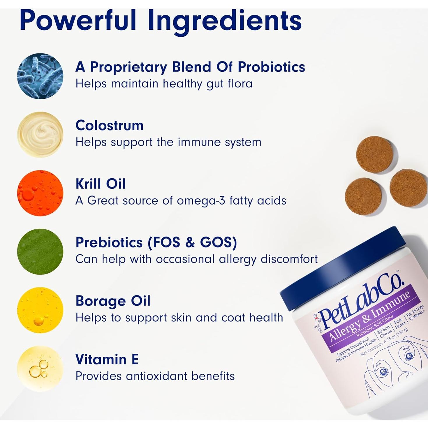 Probioticos para Perros PetLab Co. 30 Masticables Sabor Cerdo