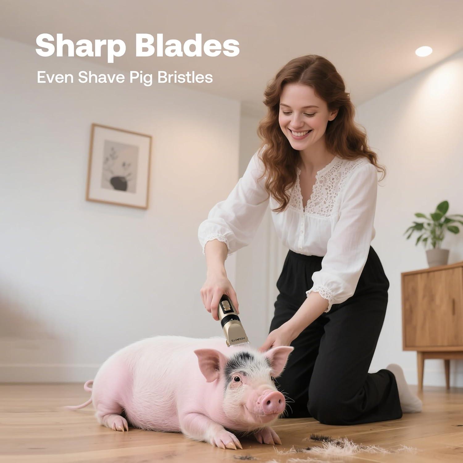 Cortadora de Pelo Inalámbrica HEAPETS Dorada, Silenciosa y Ajustable