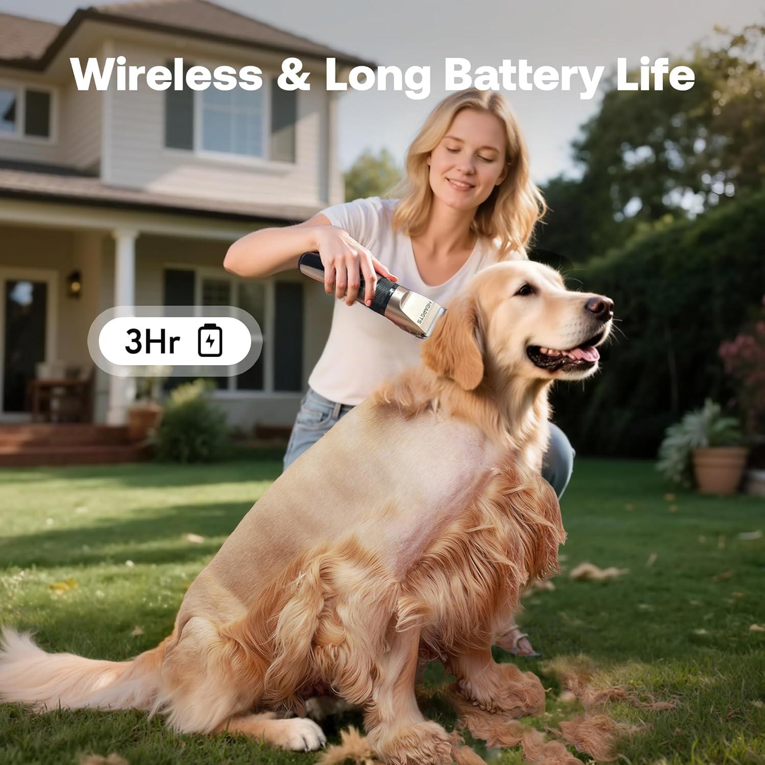 Cortadora de Pelo Inalámbrica HEAPETS Dorada, Silenciosa y Ajustable