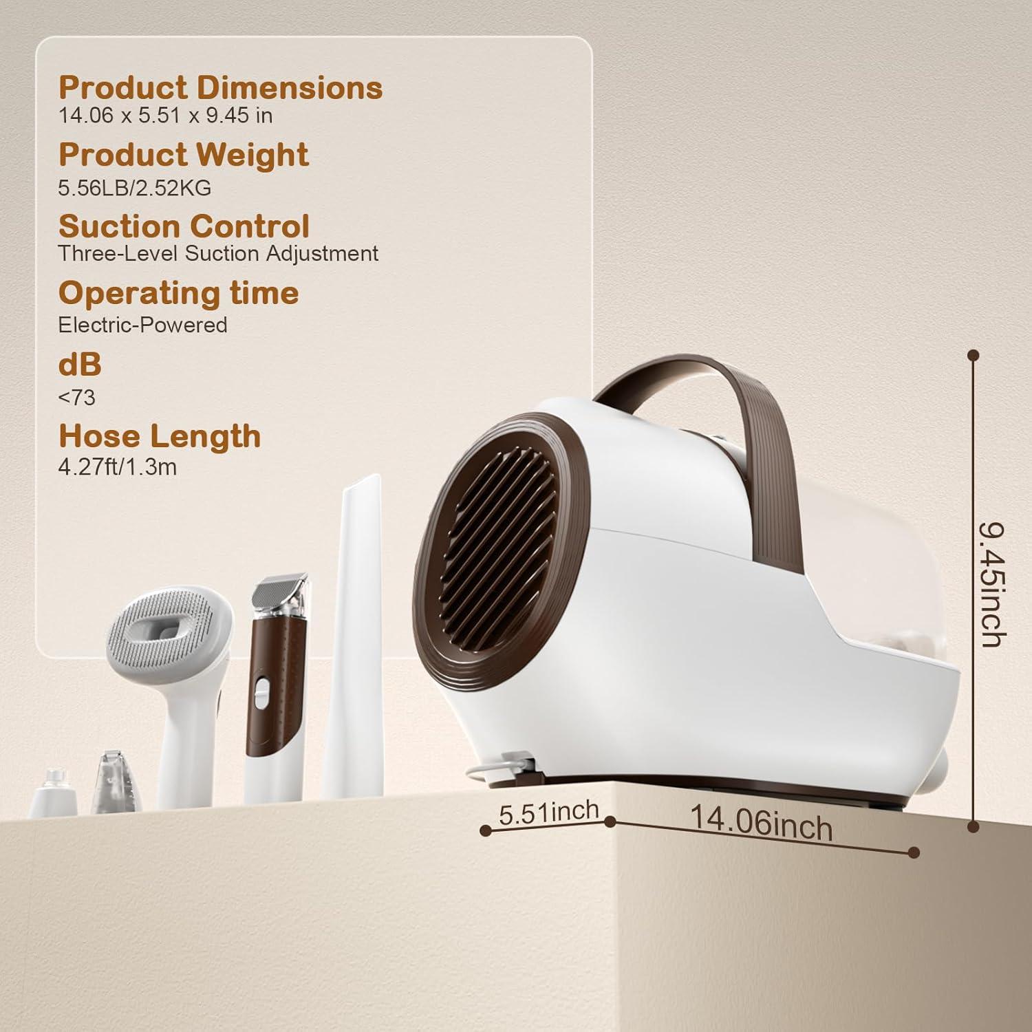 Aspiradora Acicaladora Ozumek 6 en 1 para Perros y Gatos