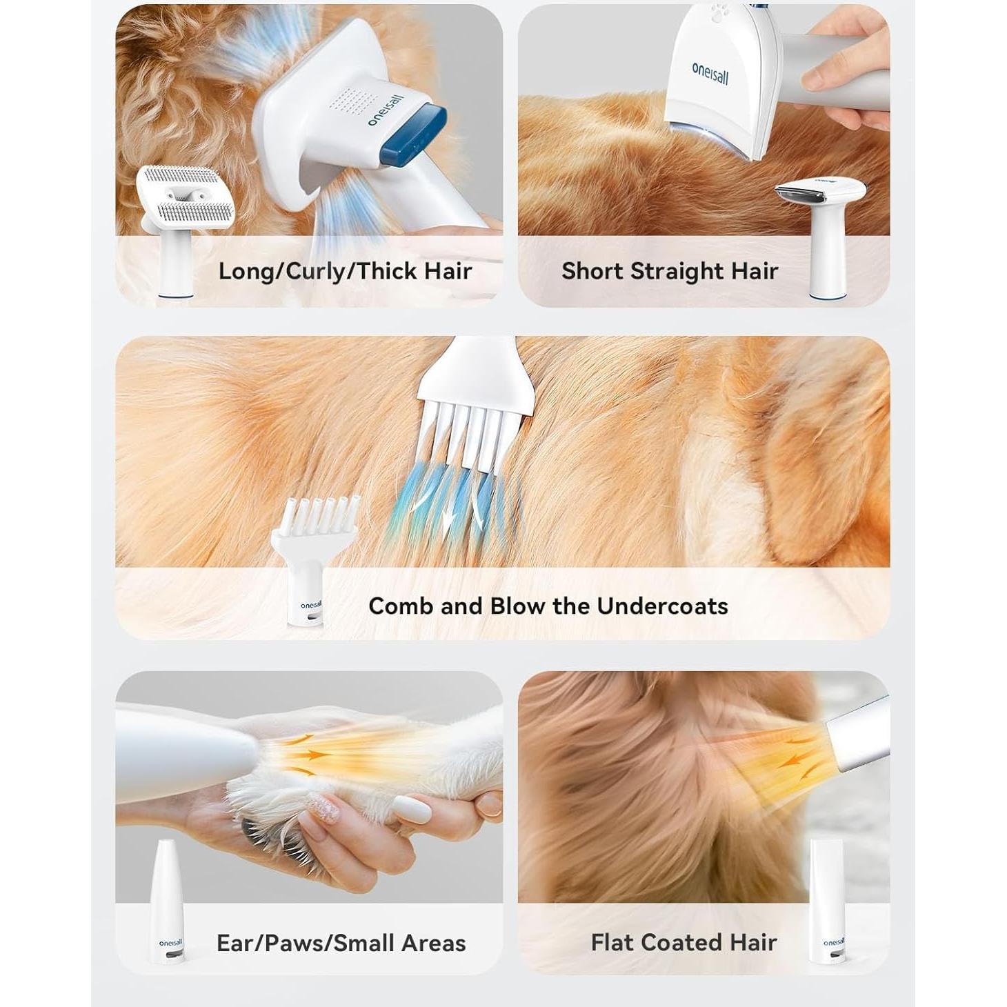 Aspiradora y Secador para Perros Oneisall BM1 8 en 1