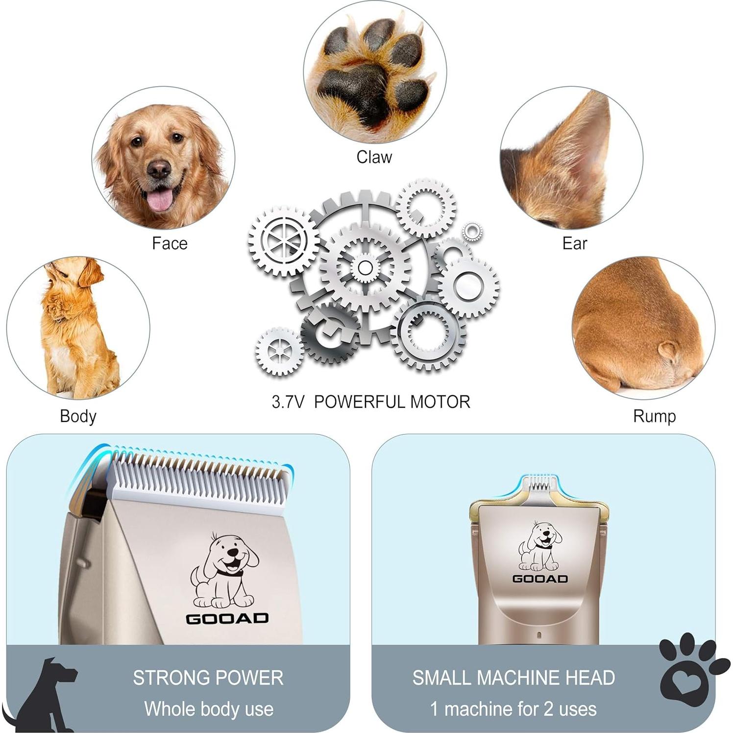 Cortadora de Pelo Inalámbrica Gooad para Perros y Gatos - Kit Completo